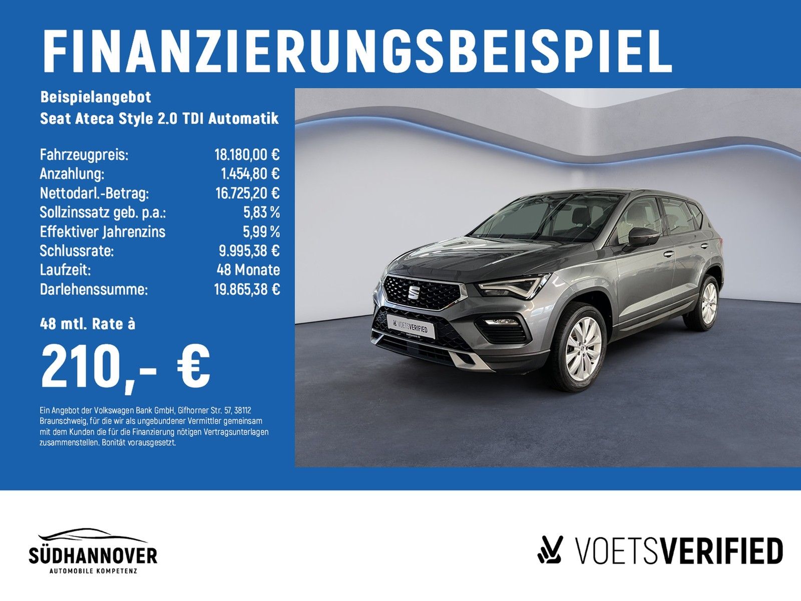SEAT Ateca Style 2.0 TDI Automatik AHK+PDC+LED