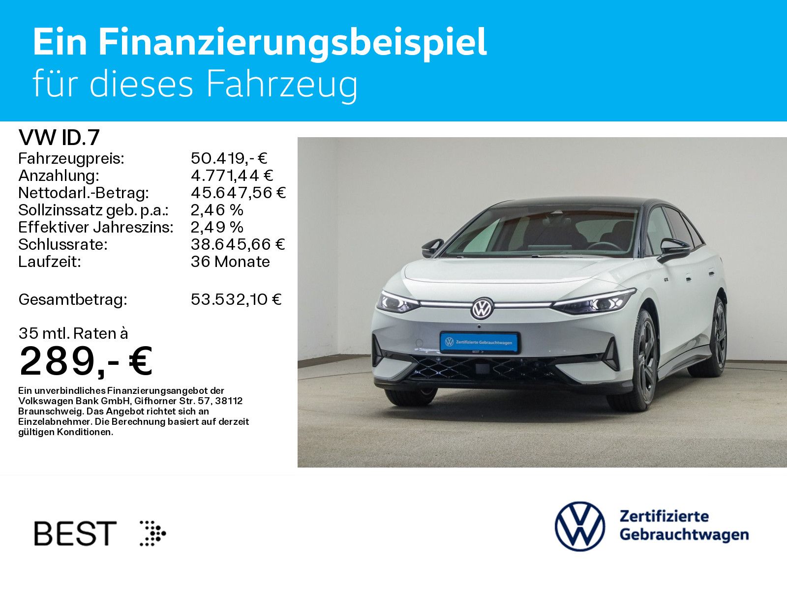 Volkswagen ID.7 GTX 4M*WÄRMEPUMPE*IQ.LIGHT*AHK*KAMERA*PDC*N imagem 2