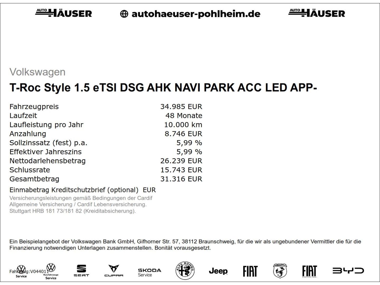 Volkswagen T-Roc Style 1.5 eTSI DSG AHK NAVI PARK ACC LED A imagem 2