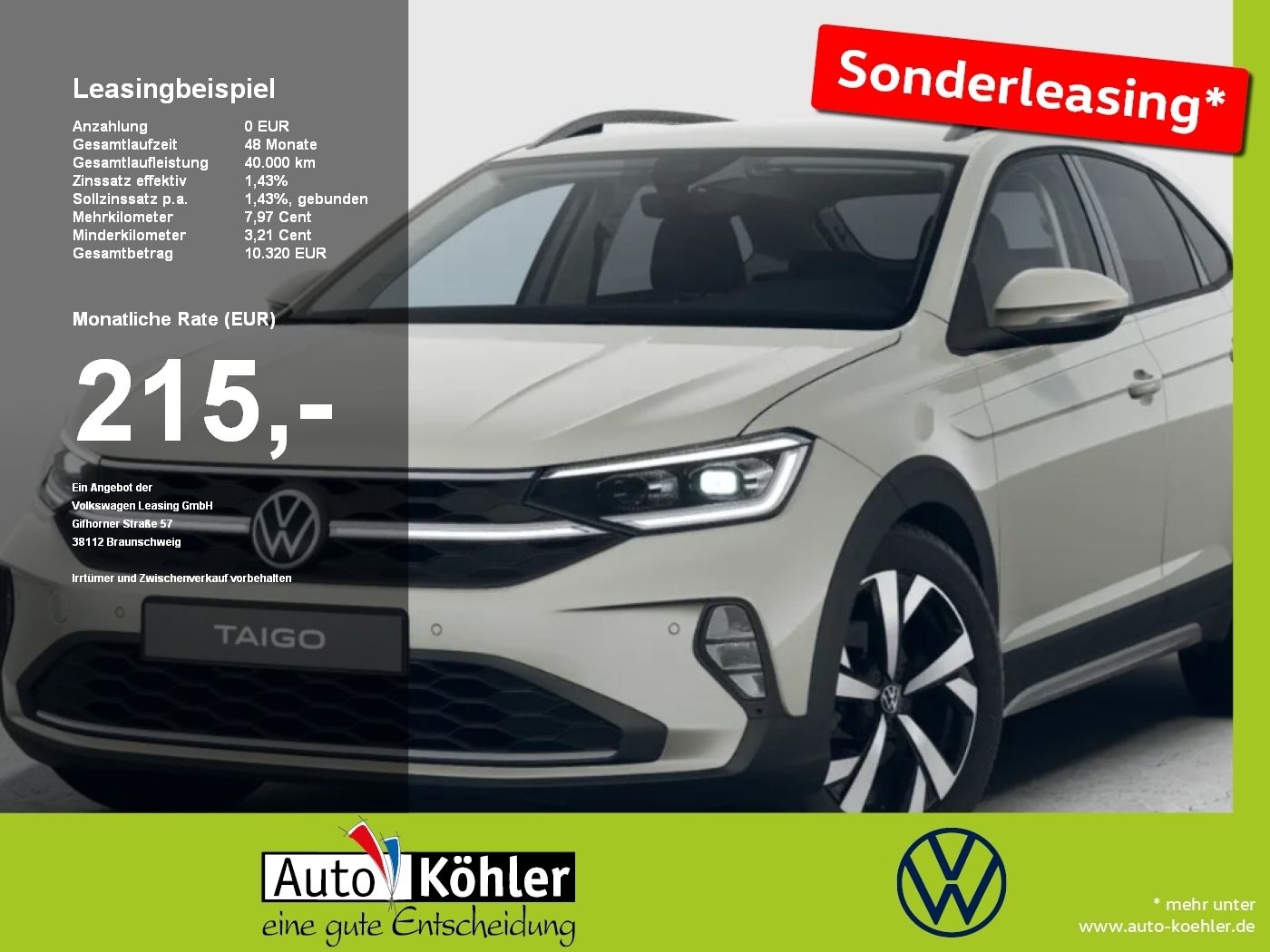 Volkswagen Taigo Style 6-Gang/ AHK/ Rückfahrkamera Matrix