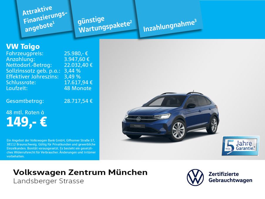 Volkswagen Taigo Goal 1.5 TSI ACC LED Navi ReearView ParkAs foto 2