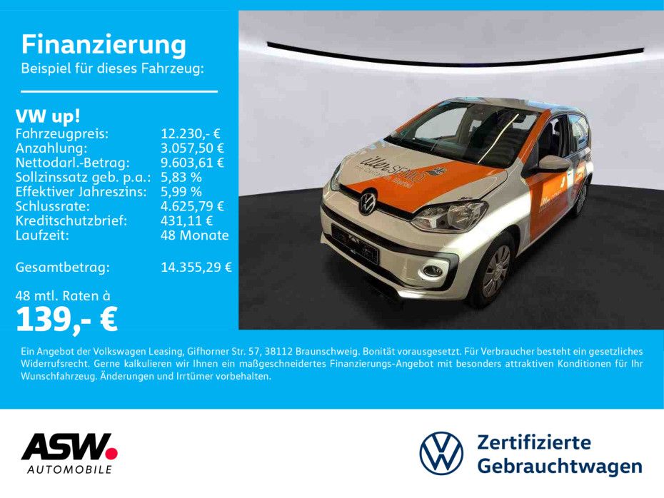 Volkswagen up! move up! 1.0 MPI KLIMA RFK PDC SHZ
