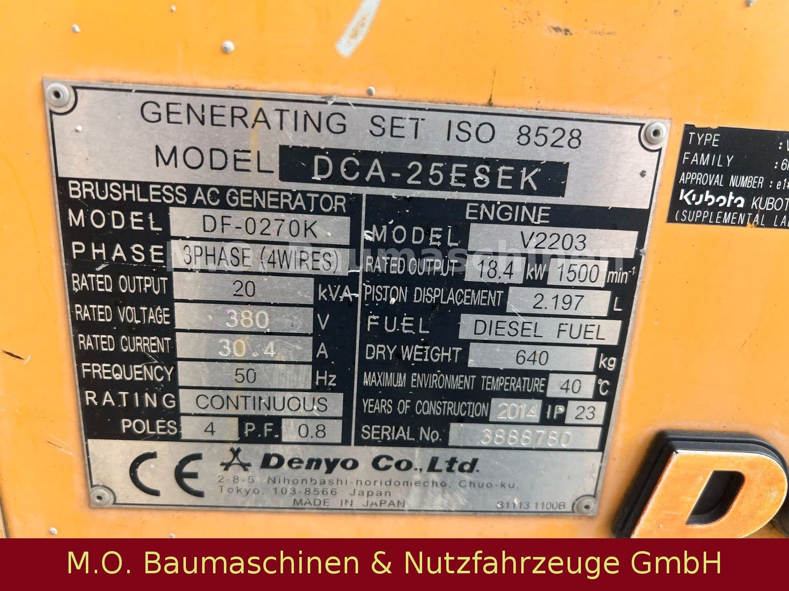 Fahrzeugabbildung Andere Denyo 20 KVA / Generator /