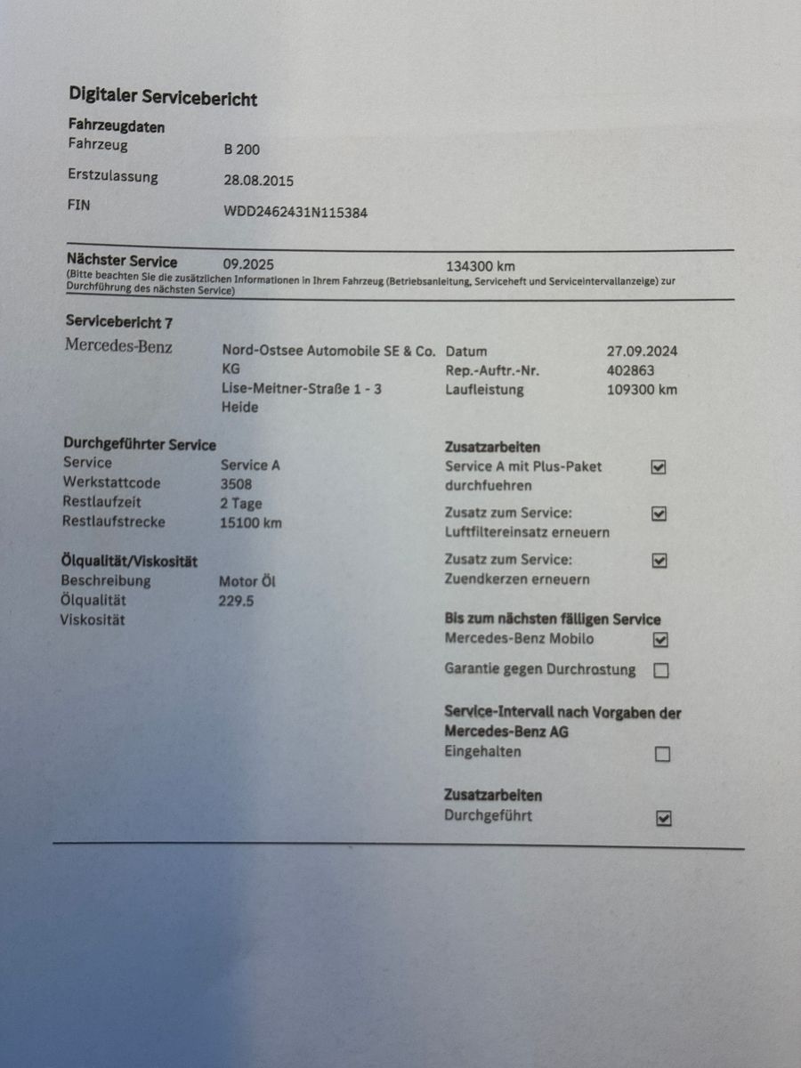 Fahrzeugabbildung Mercedes-Benz B 200 7G-DCT SPORTPAKET URBAN AMG NIGHT COMAND