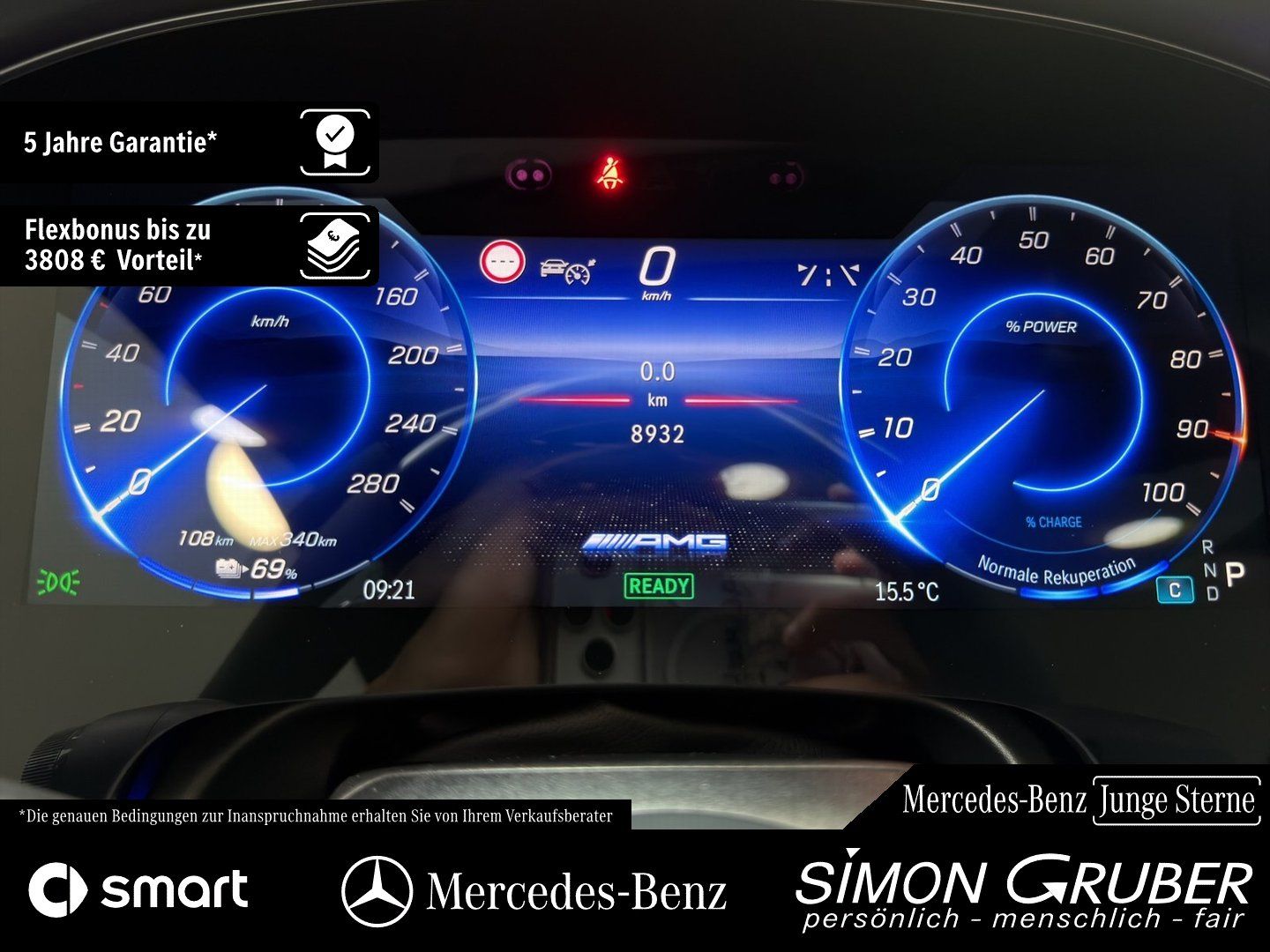 Fahrzeugabbildung Mercedes-Benz EQE 43 4M AMG Hyper Pano HUD Massage Md2025