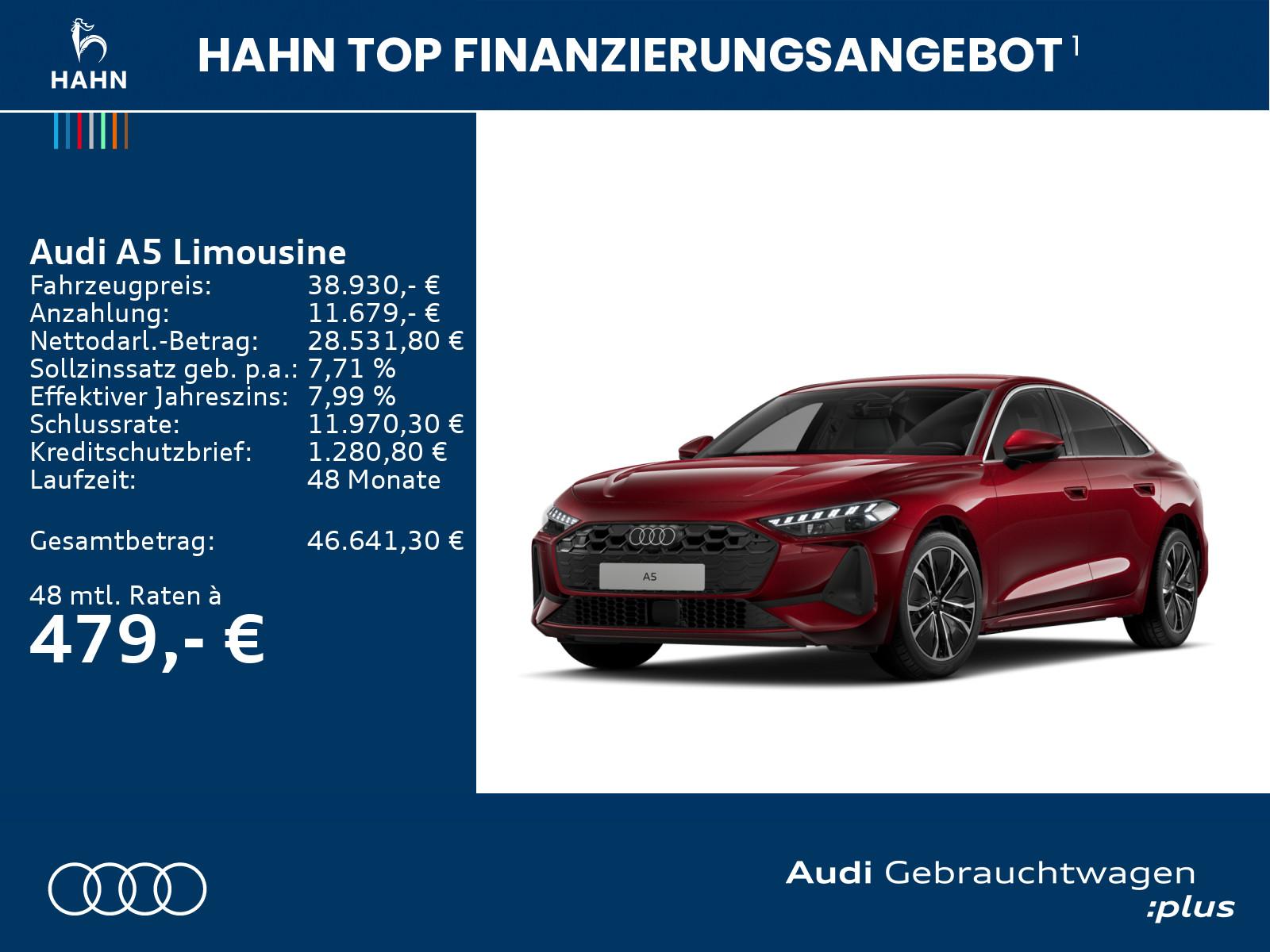Audi A5 Limousine TFSI Tech Cam LED+ Navi Virtual SHZ