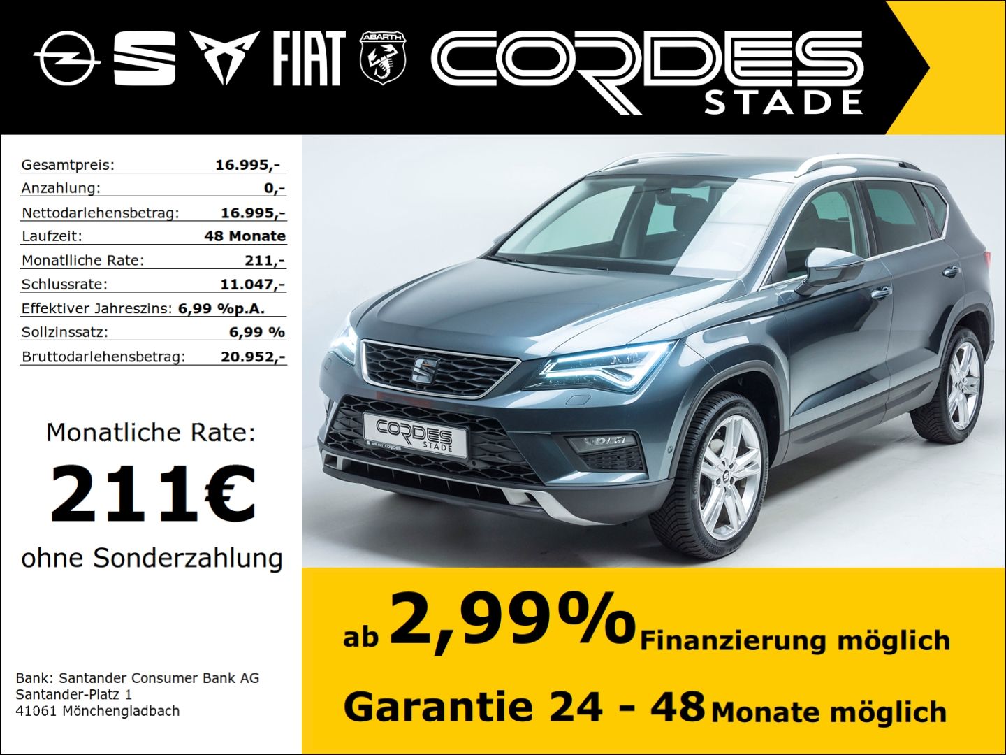 SEAT Ateca Style Allwetter AHK PDC Kollisionswarner (