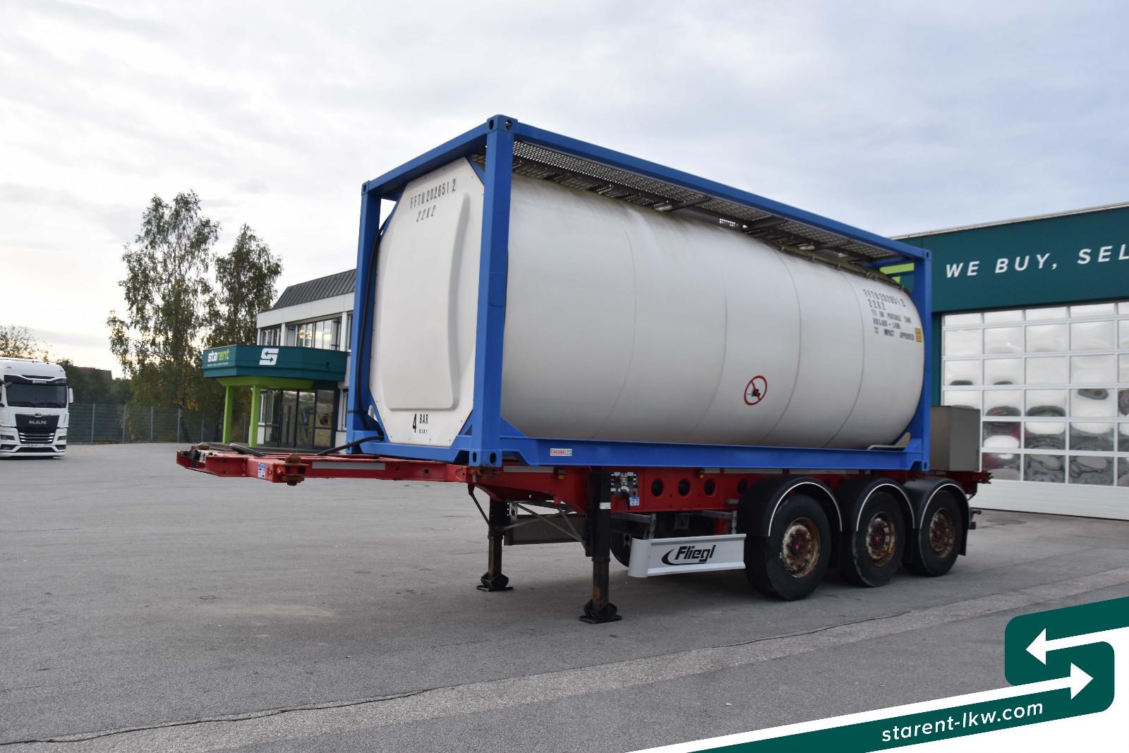 Fliegl Containerchassis light + Singamas Tank Liftachse