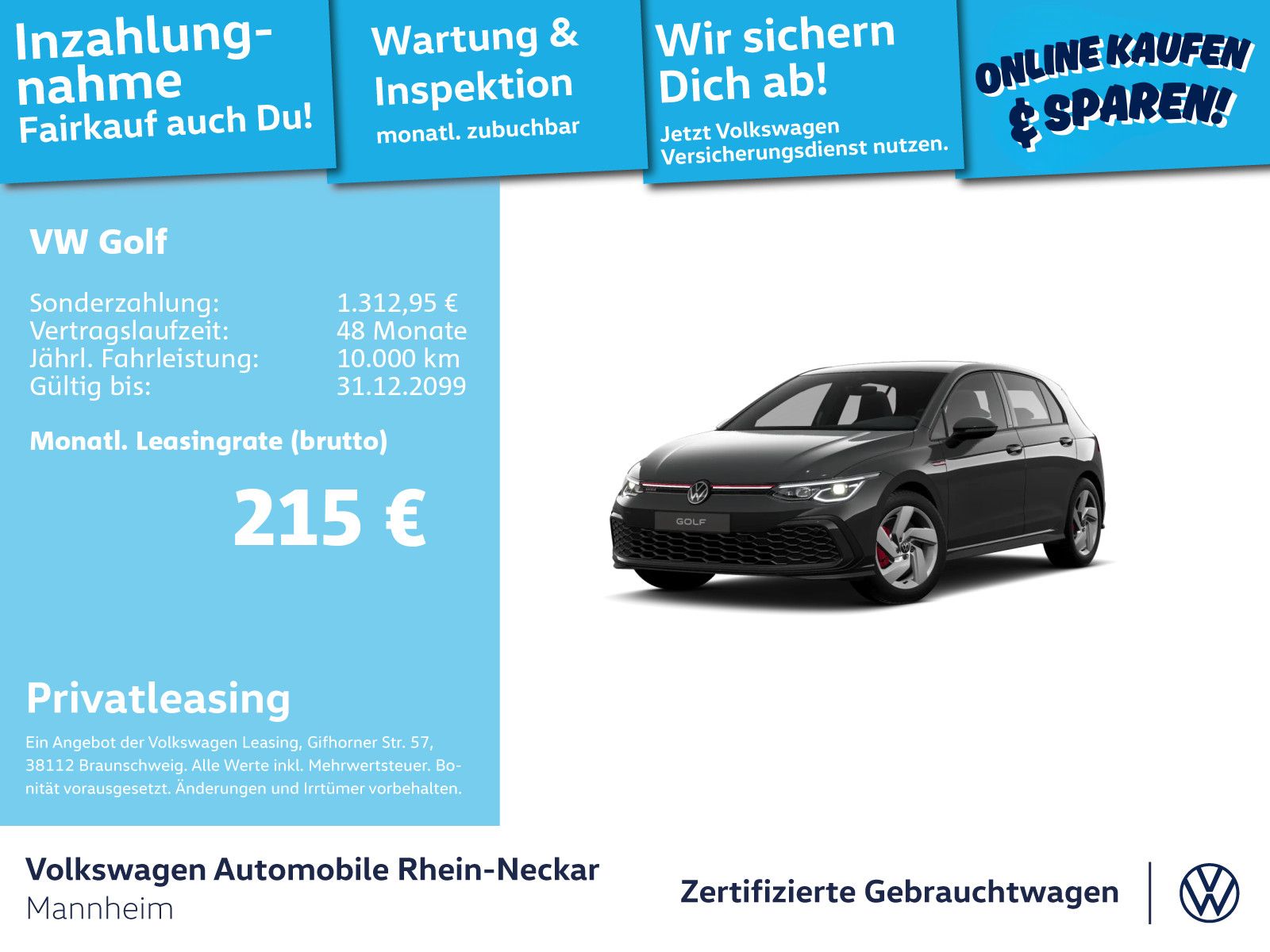 Volkswagen Golf VIII 2.0 TSI GTI Navi Kamera LED uvm