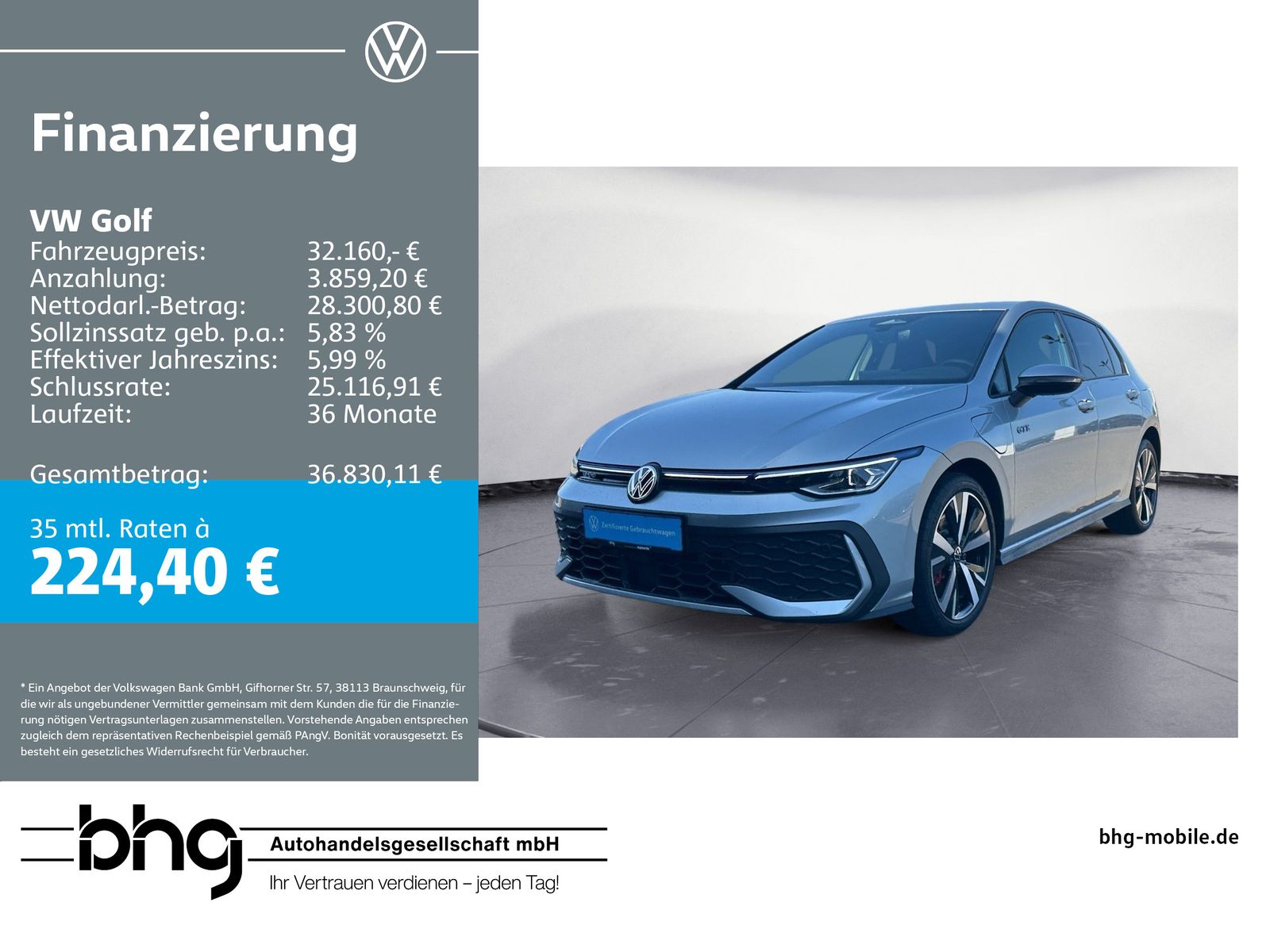 Volkswagen Golf GTE Navi AHK Kamera HUD Matrix ACC Assist