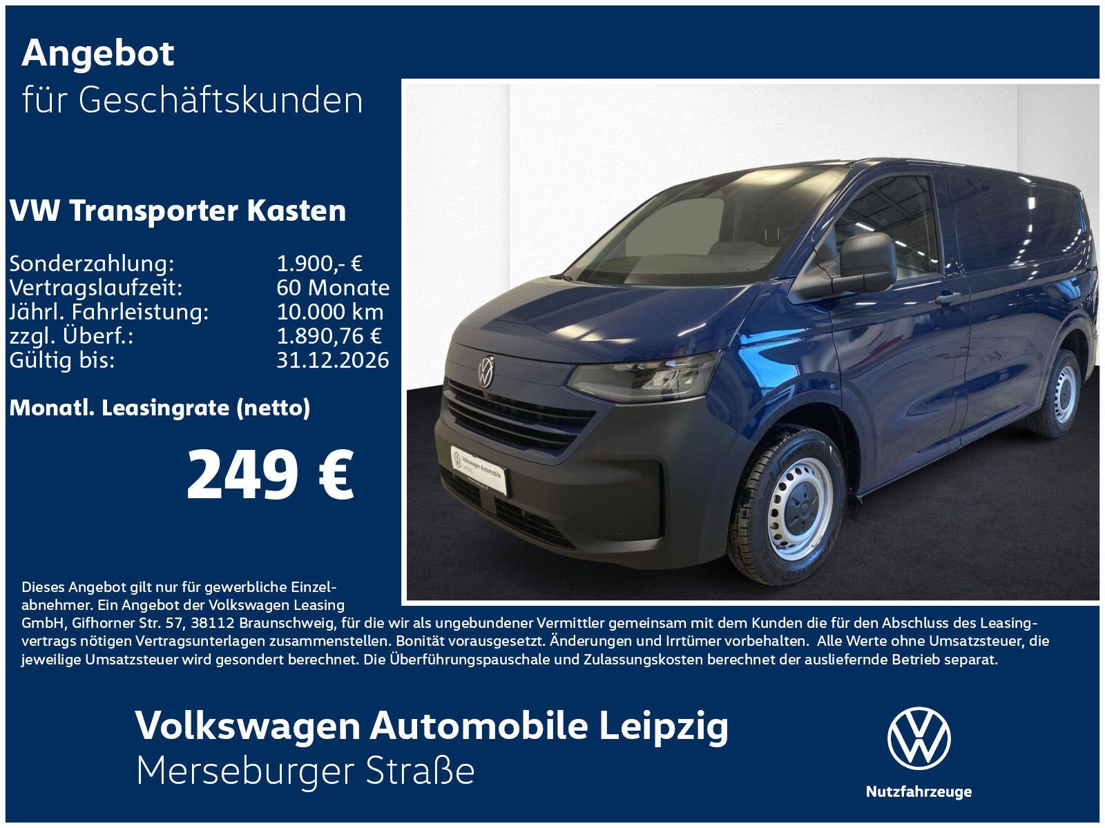Volkswagen Transporter Kasten TDI 81 kW Preisvorteil 7699€