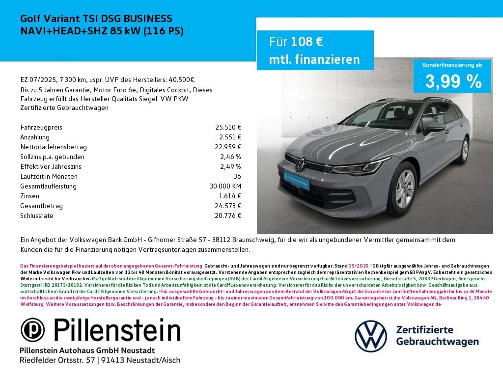 Volkswagen Golf Variant TSI DSG BUSINESS NAVI HEAD SHZ foto 1