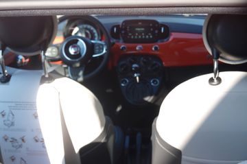 Fahrzeugabbildung Fiat 500 Dolcevita Cabrio Weiß mit roten Dach