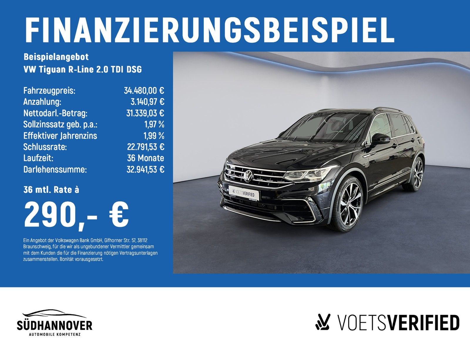 Volkswagen Tiguan R-Line 2.0 TDI DSG MATRIX+AHK+STANDHZG