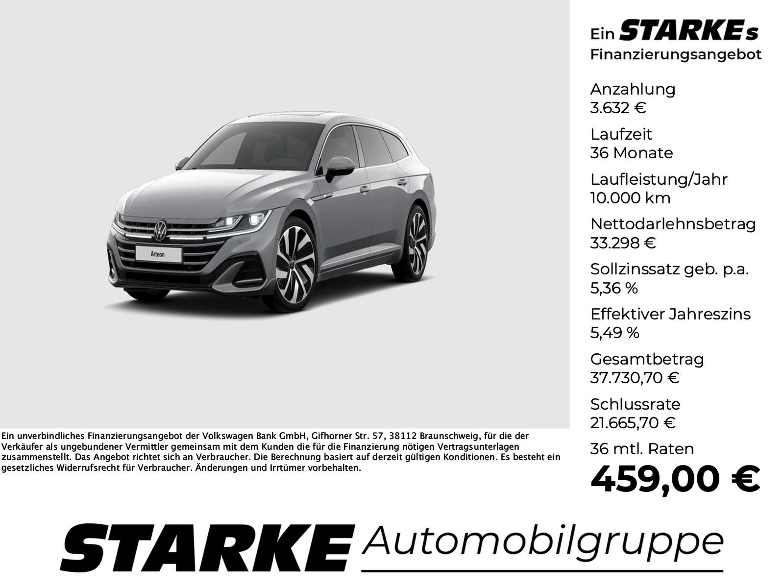VW Arteon Shooting Brake 2.0 TSI DSG R-Line Pano St