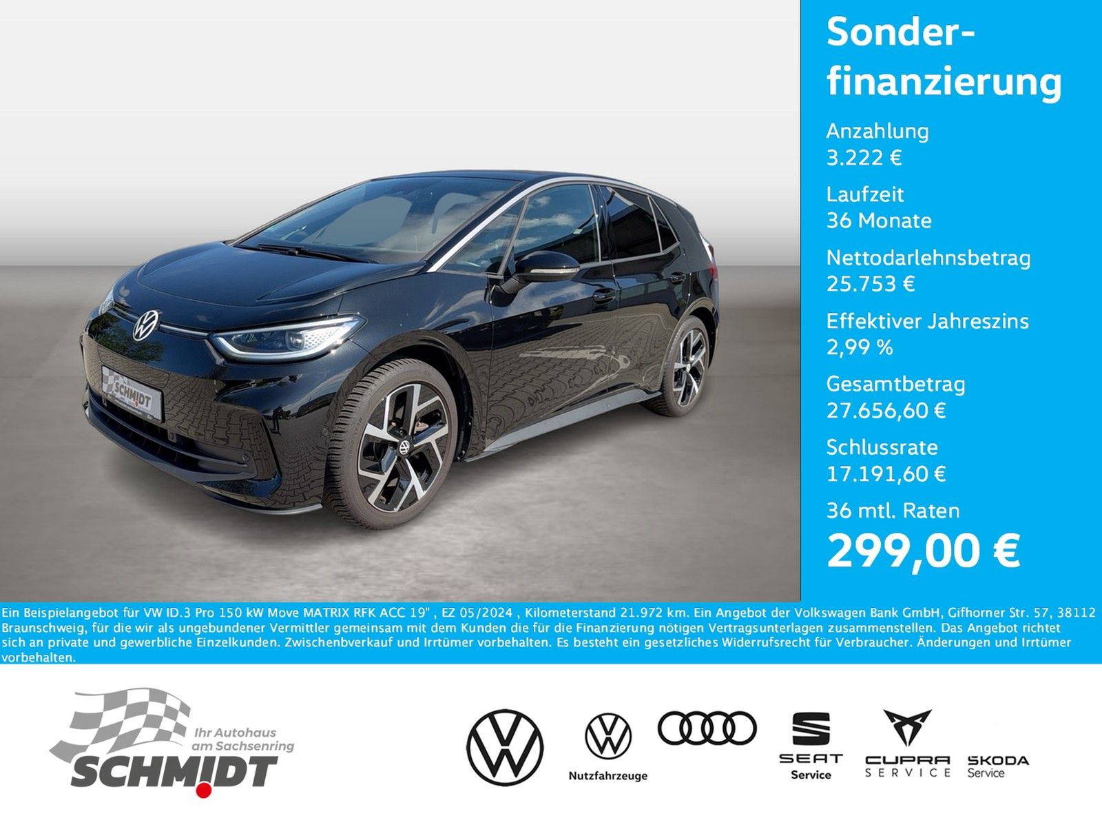 VW ID.3 Pro 150 kW Move MATRIX RFK ACC 19"