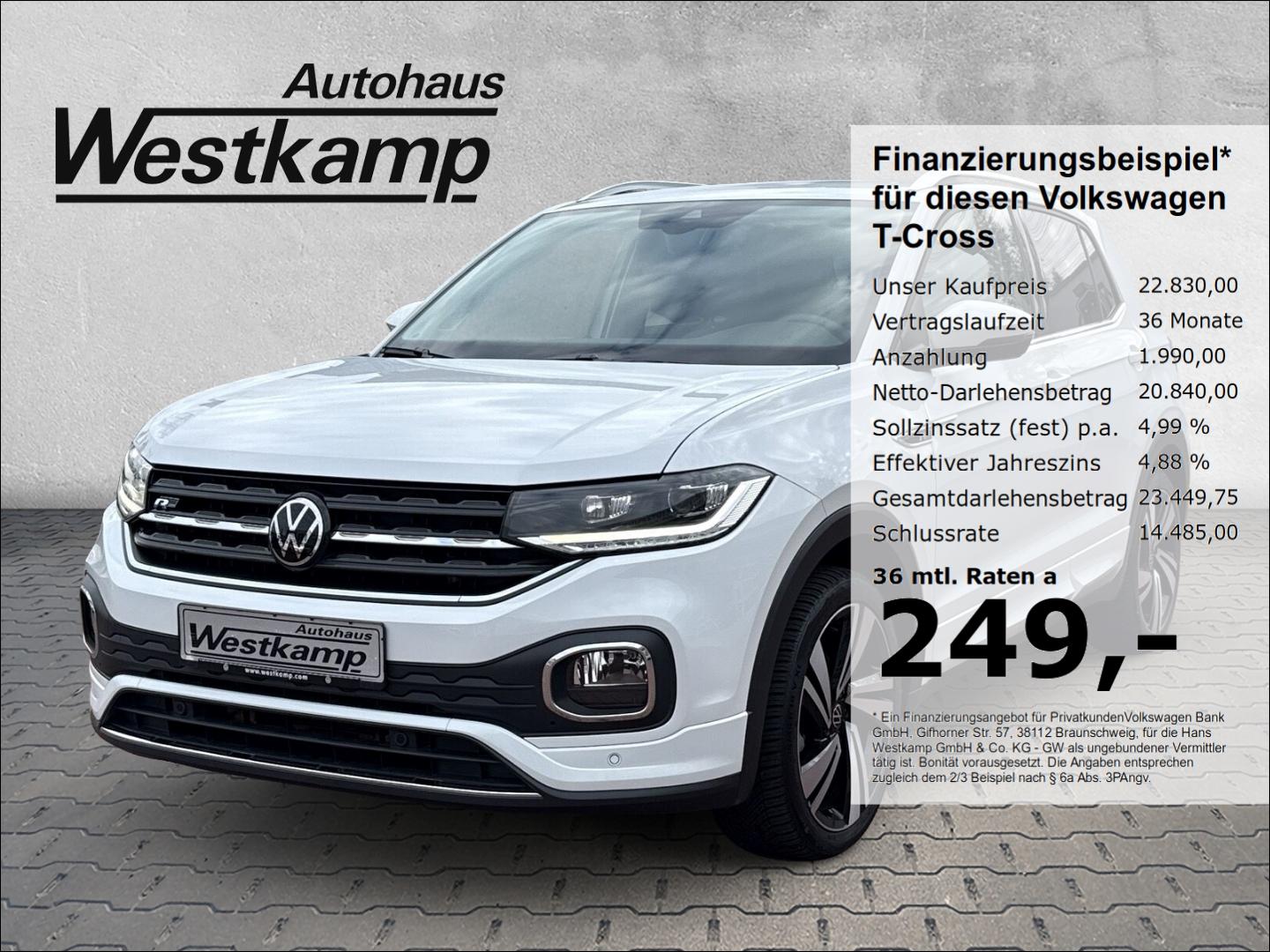 Volkswagen T-Cross Style 1.0 TSI DSG R-Line Led Navi Kamera