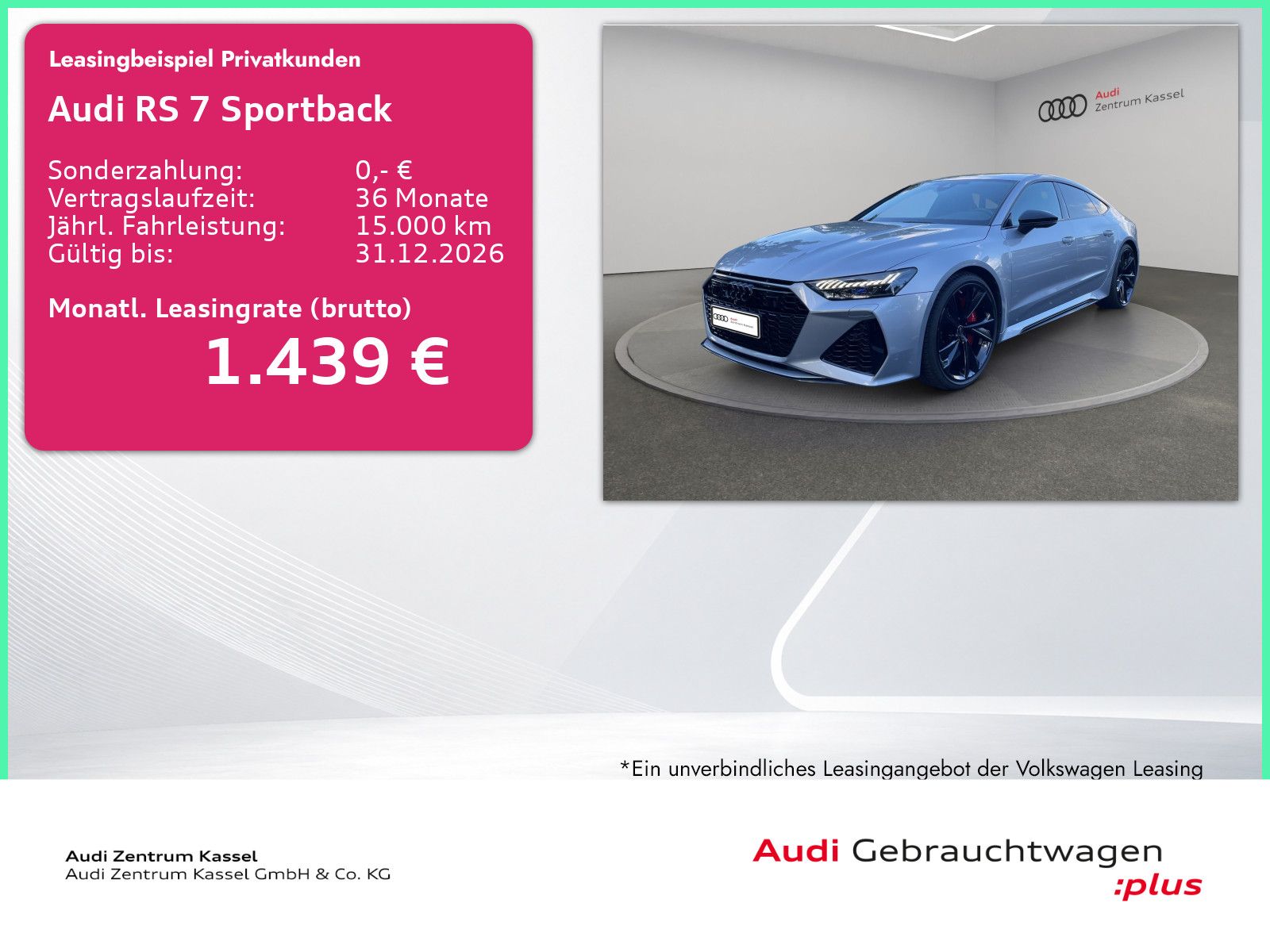 Audi RS 7 SB 4.0 TFSI quattro Laser B&O Keramik 360°