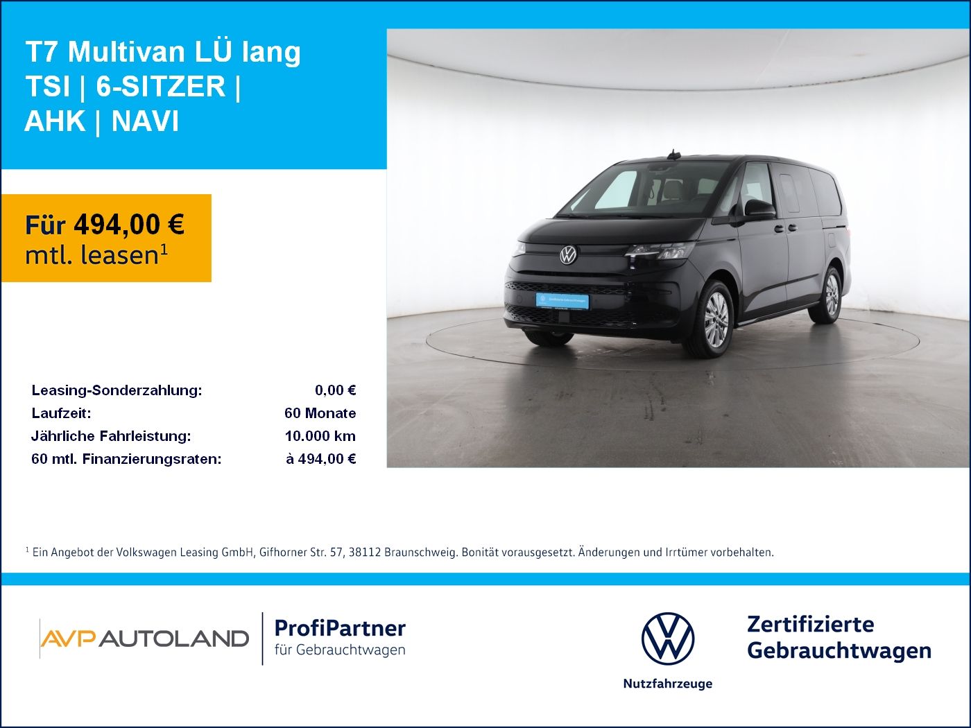 Volkswagen T7 Multivan LÜ lang TSI | 6-SITZER | AHK | NAVI