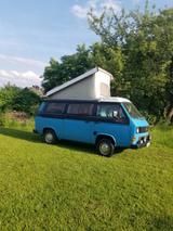 Volkswagen T3 Caravelle, Camper, Oldtimer, 1.6 TD, JX - blaue Volkswagen T3 Caravelle