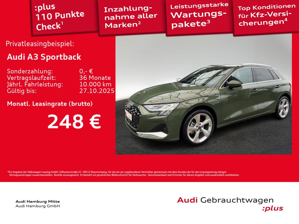 A3 Sportback 30 TFSI advanced S tronic AHK Sitzh