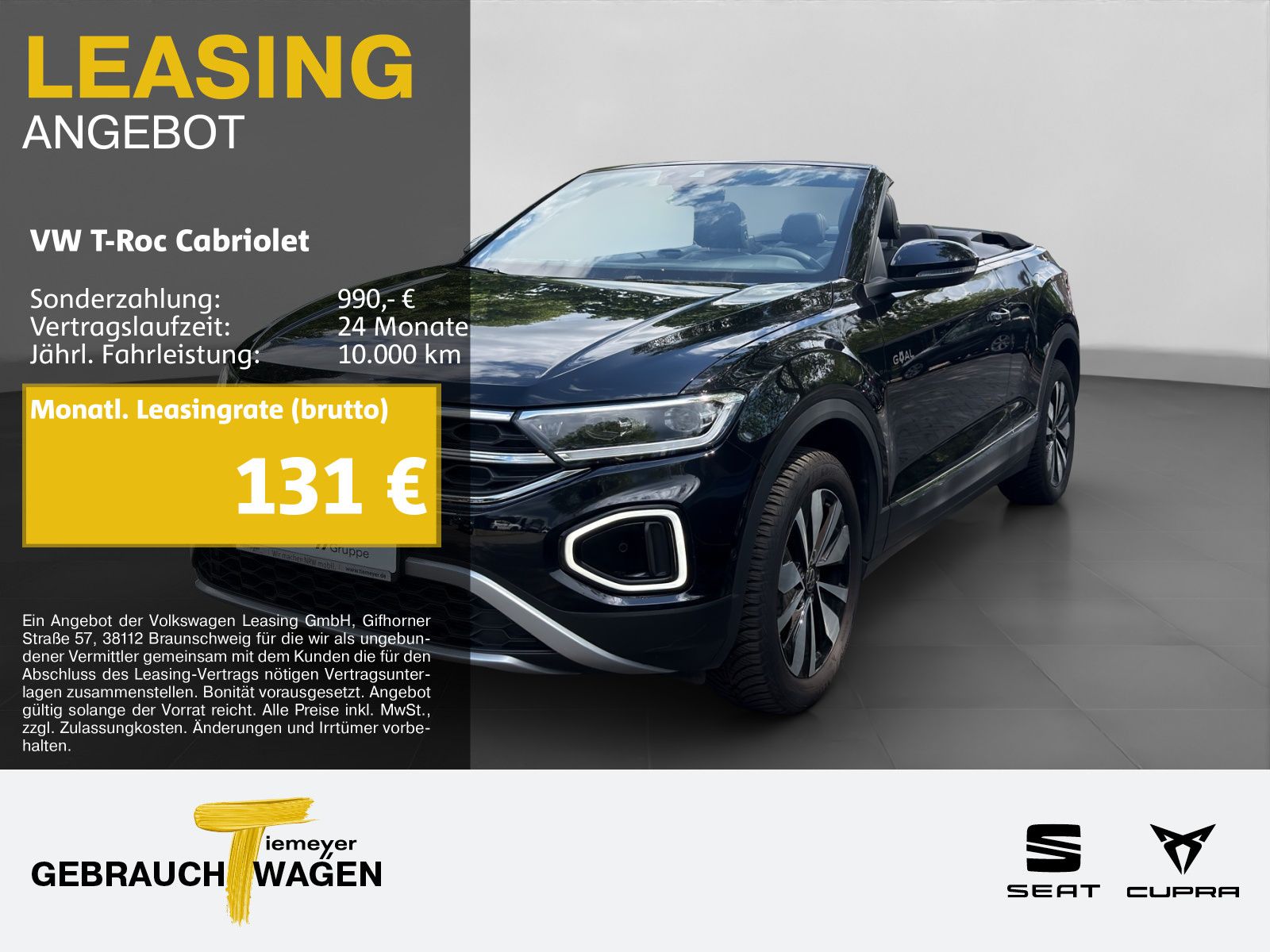 Volkswagen T-Roc Cabriolet 1.0 TSI GOAL NAVI RÜCKFAHRKAMERA