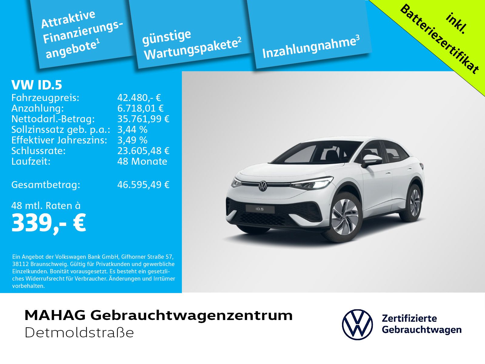 Volkswagen ID.5 Pro WärmePu CCS AHK LED Navi ParkAssist+ Re foto 1
