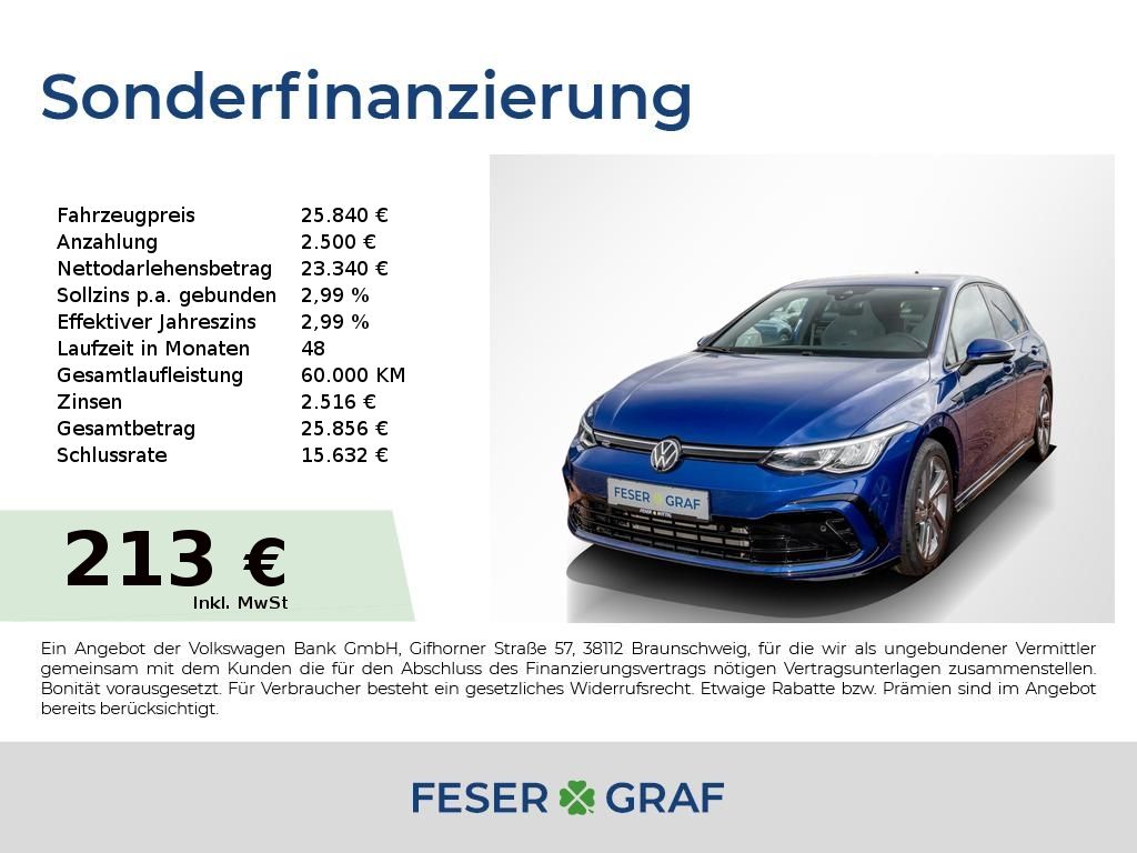 Volkswagen Golf VIII 2.0 TSI 4M R-Line DSG LED/AppConn