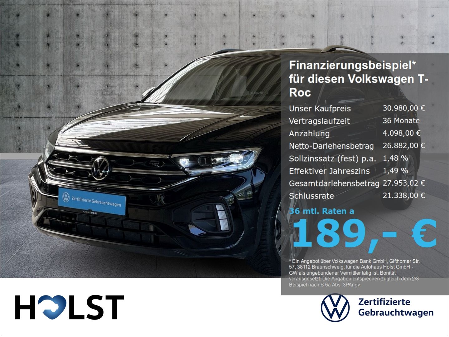 Volkswagen T-Roc 1.5TSI DSG R-Line AHK RüFaKa GJR NAVI ACC foto 1