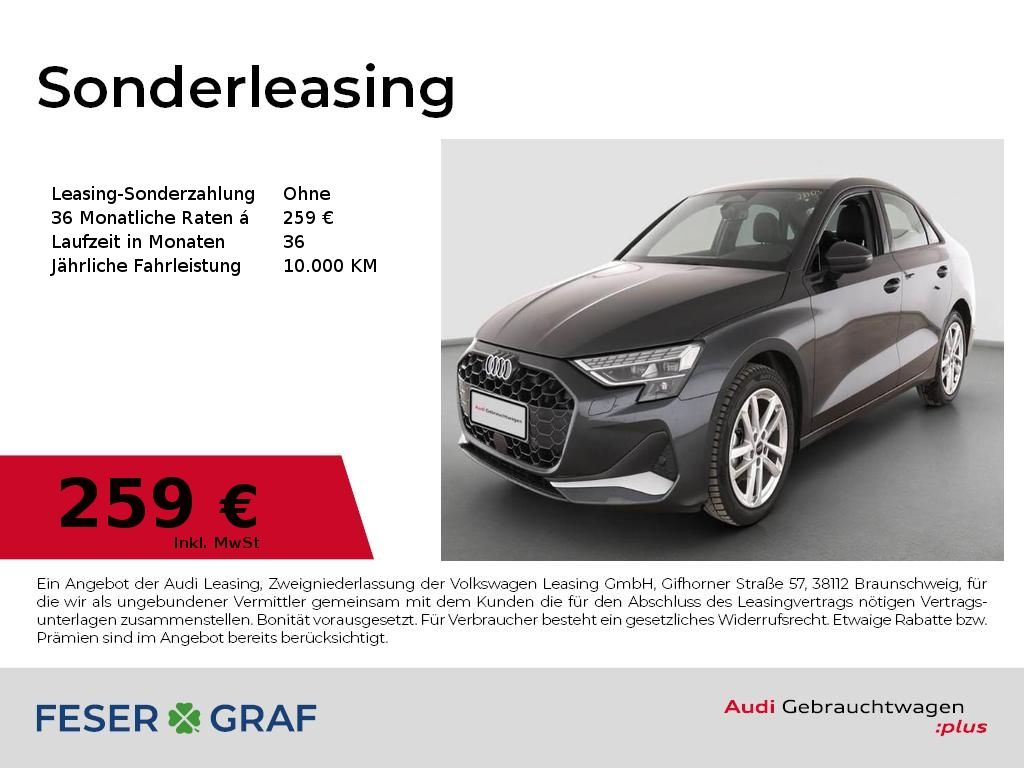 Abbildung Leasingangebot Audi A3 Limousine advanced 35TFSI Kamera/AHK/LED+/SHZ