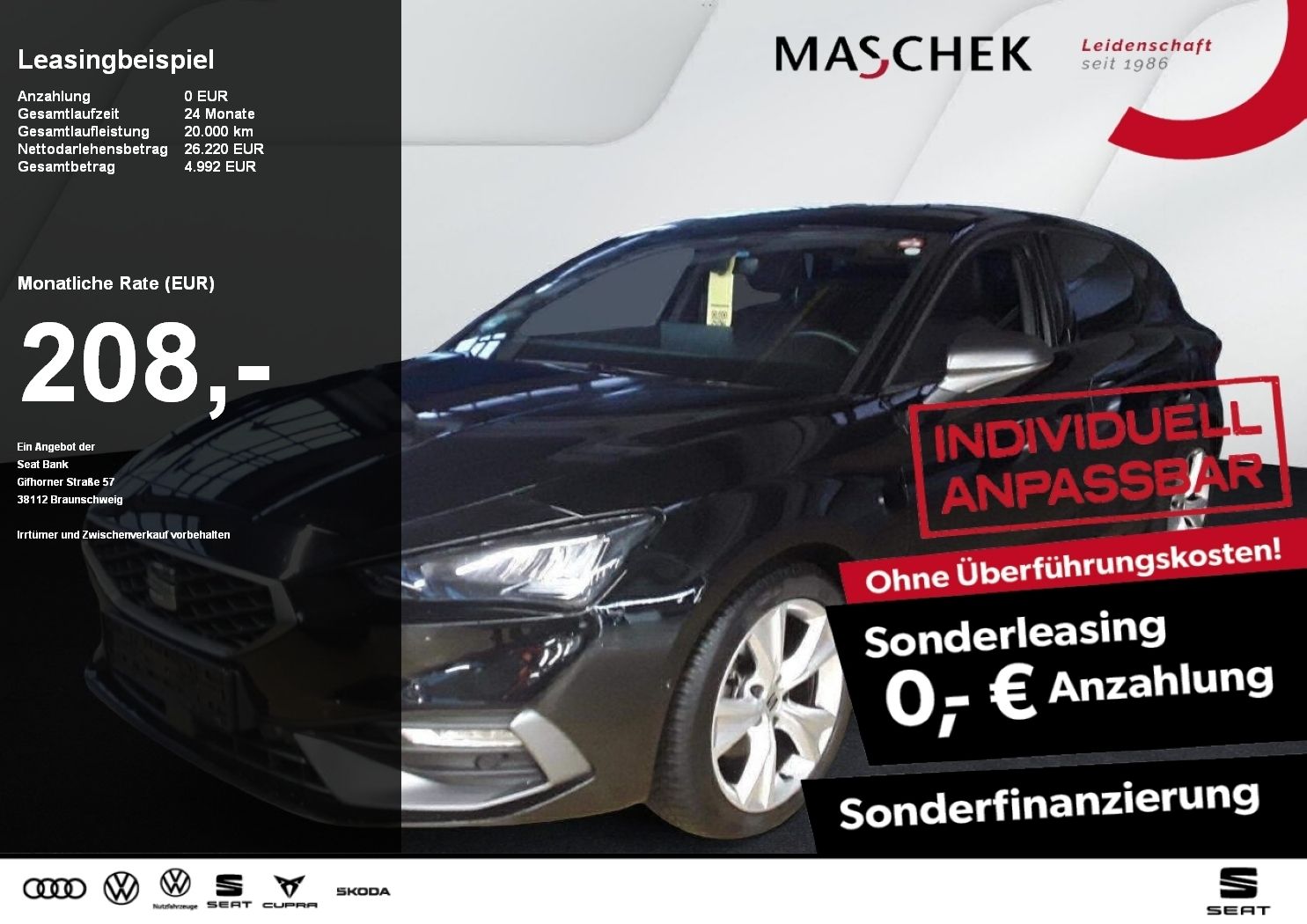 Seat Leon FR 2.0 TDI DSG Navi RearView Sitzh. ACC Amb