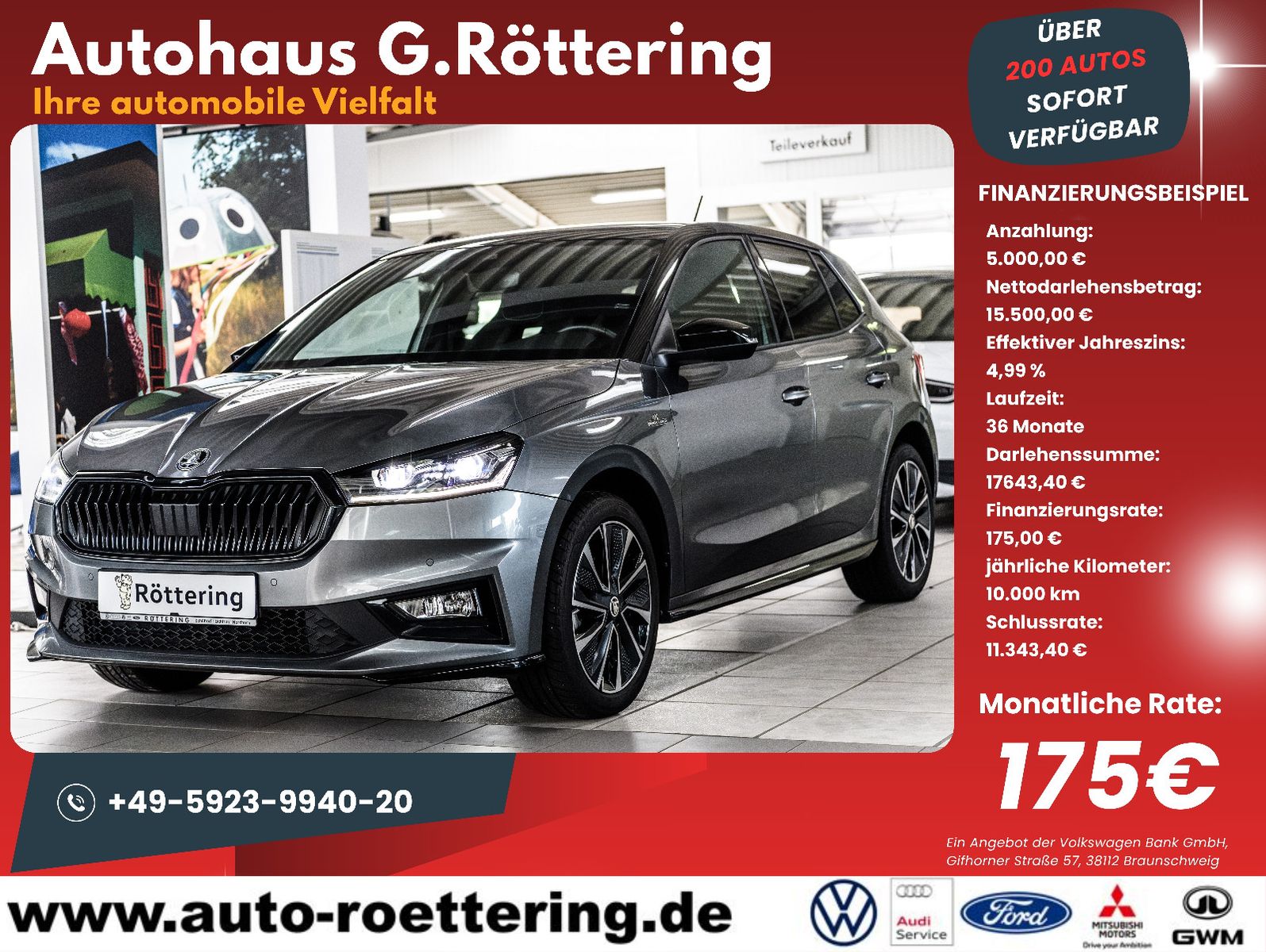 Fahrzeugabbildung SKODA Fabia Monte Carlo 1.0 TSI DSG LED+KAM+GRA+APP