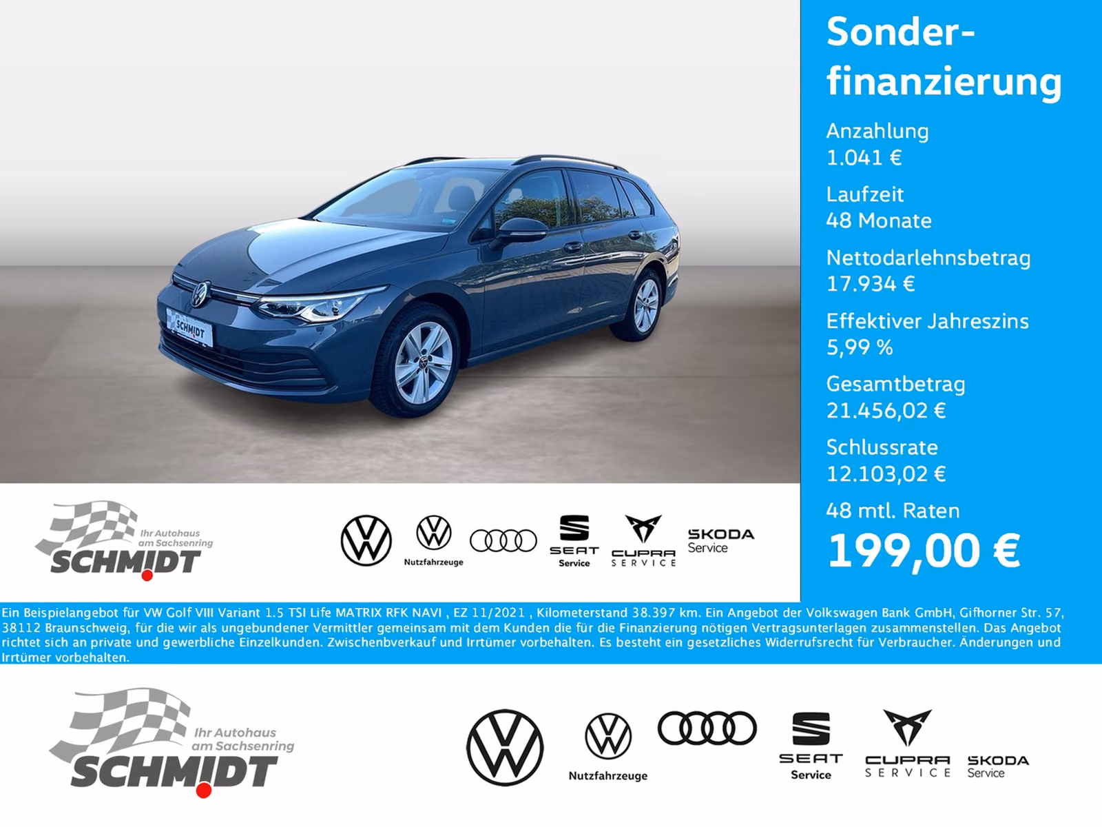 Volkswagen Golf VIII Variant 1.5 TSI Life MATRIX RFK NAVI