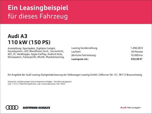 Audi A3 Sportback TFSI S line Matrix+Sonos+Kamera imagem 2