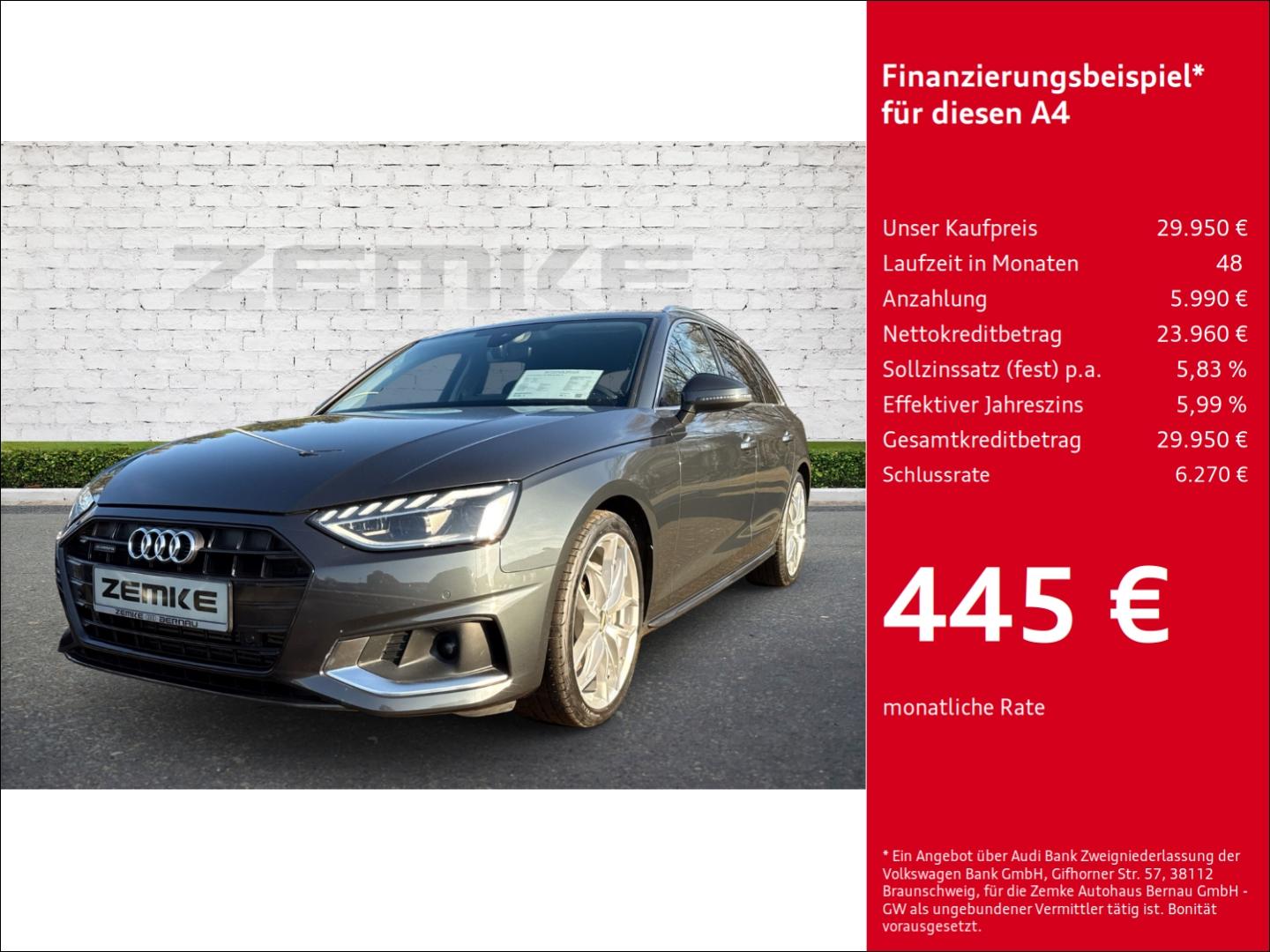 Audi A4 Avant 45 TFSI quattro S tronic advanced Navi 
