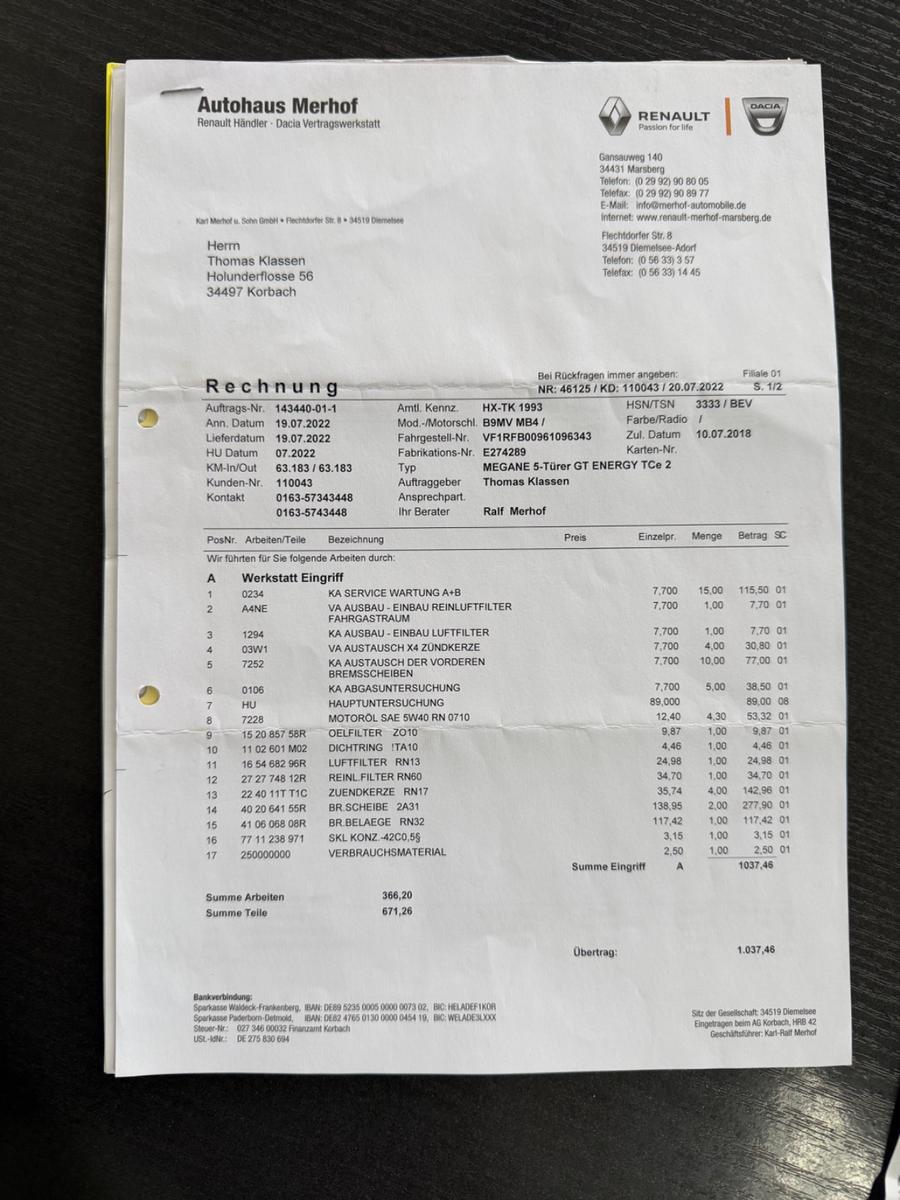 Renault Megane IV Lim. 5-trg.GT * Automatik * Scheckheft