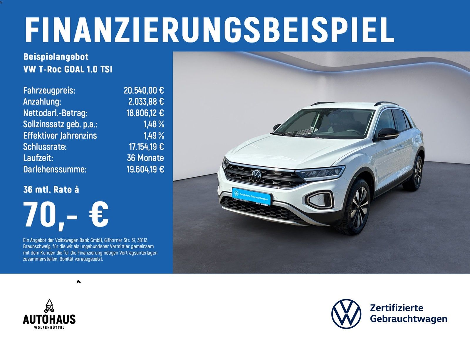 Volkswagen T-Roc GOAL 1.0 TSI NAVI+LED+App-Connect