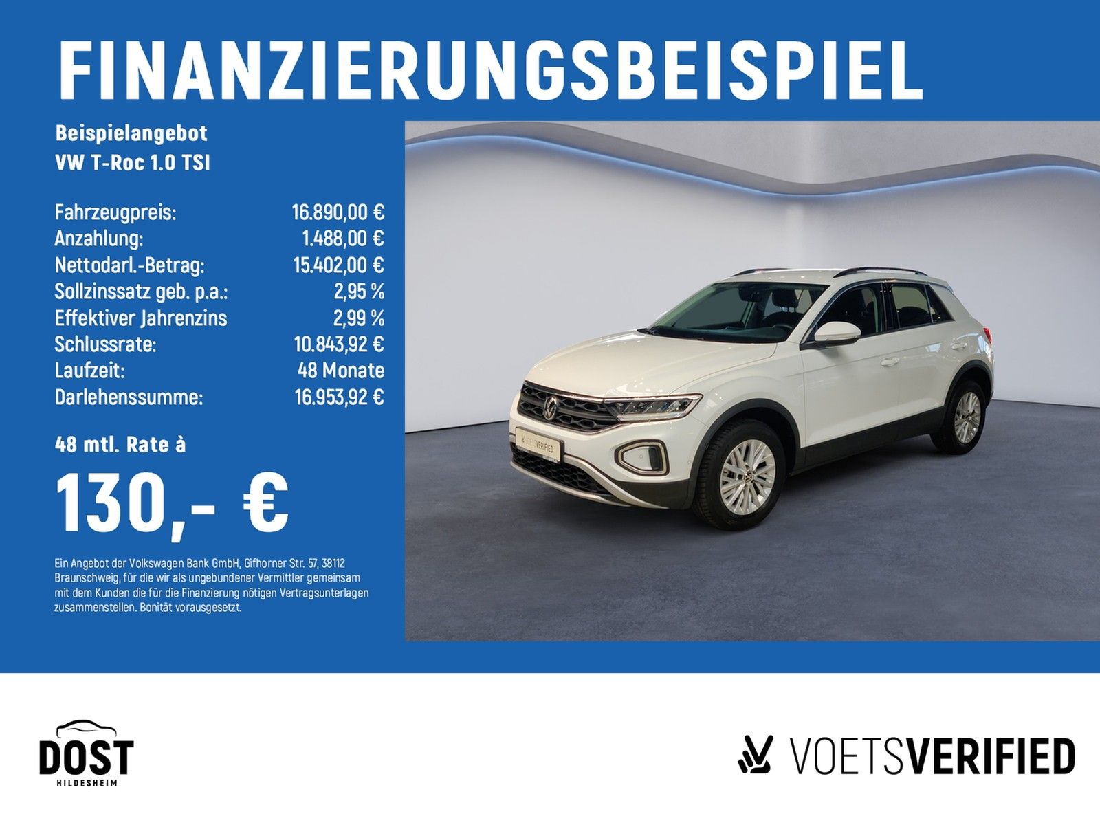Volkswagen T-Roc 1.0 TSI Life DAB+KLIMA+LED+NAVI+PDC+SHZ