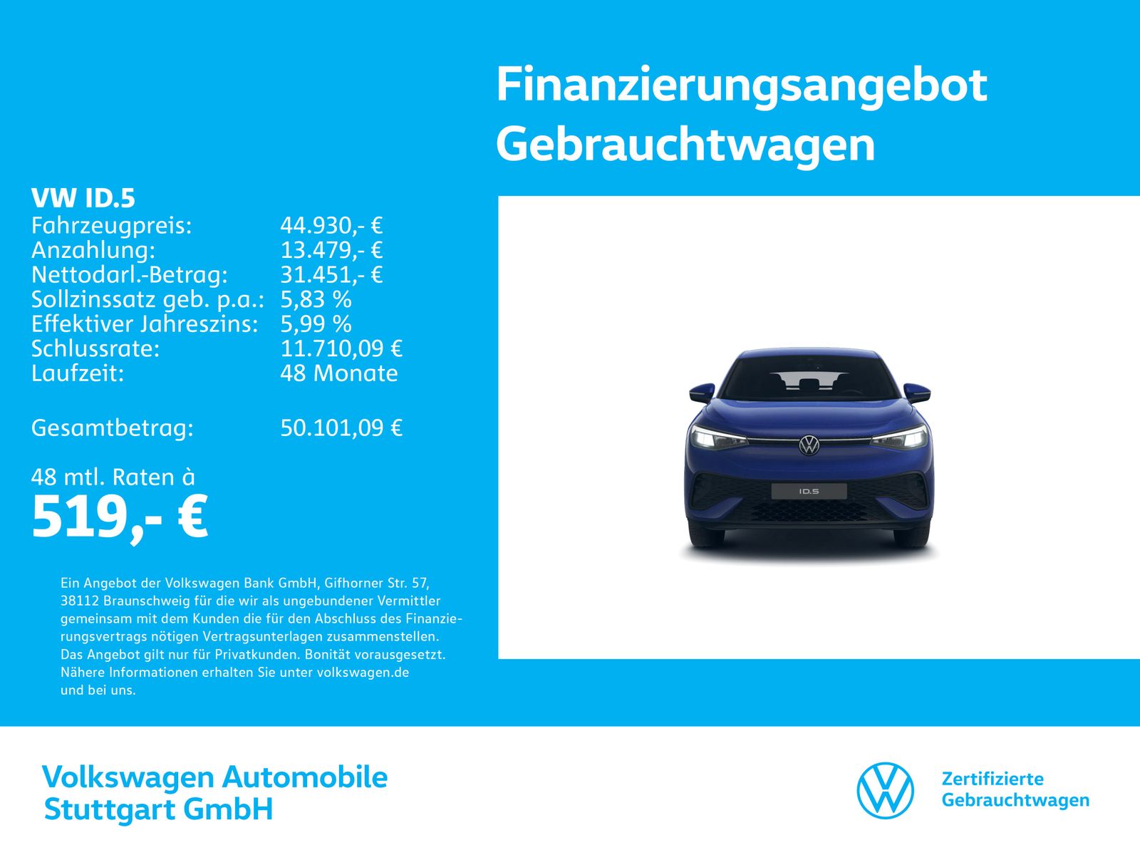 Volkswagen ID.5 Pro Navi Kamera Stdhzg AHK ACC LED SHZ foto 2