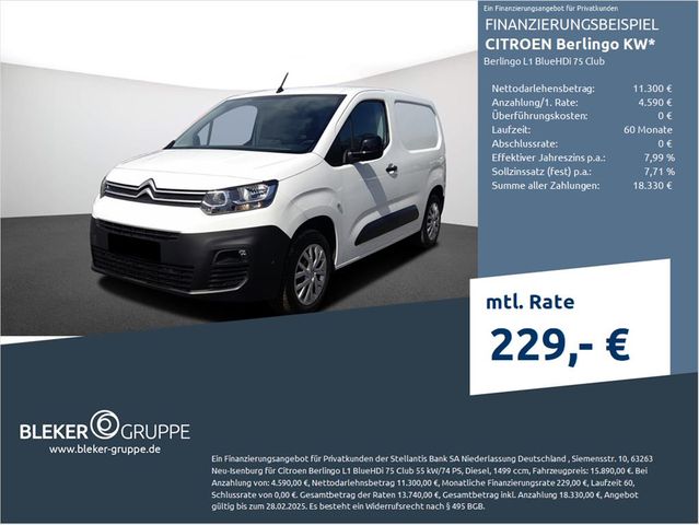 Citroën Berlingo L1 BlueHDi 75 Club