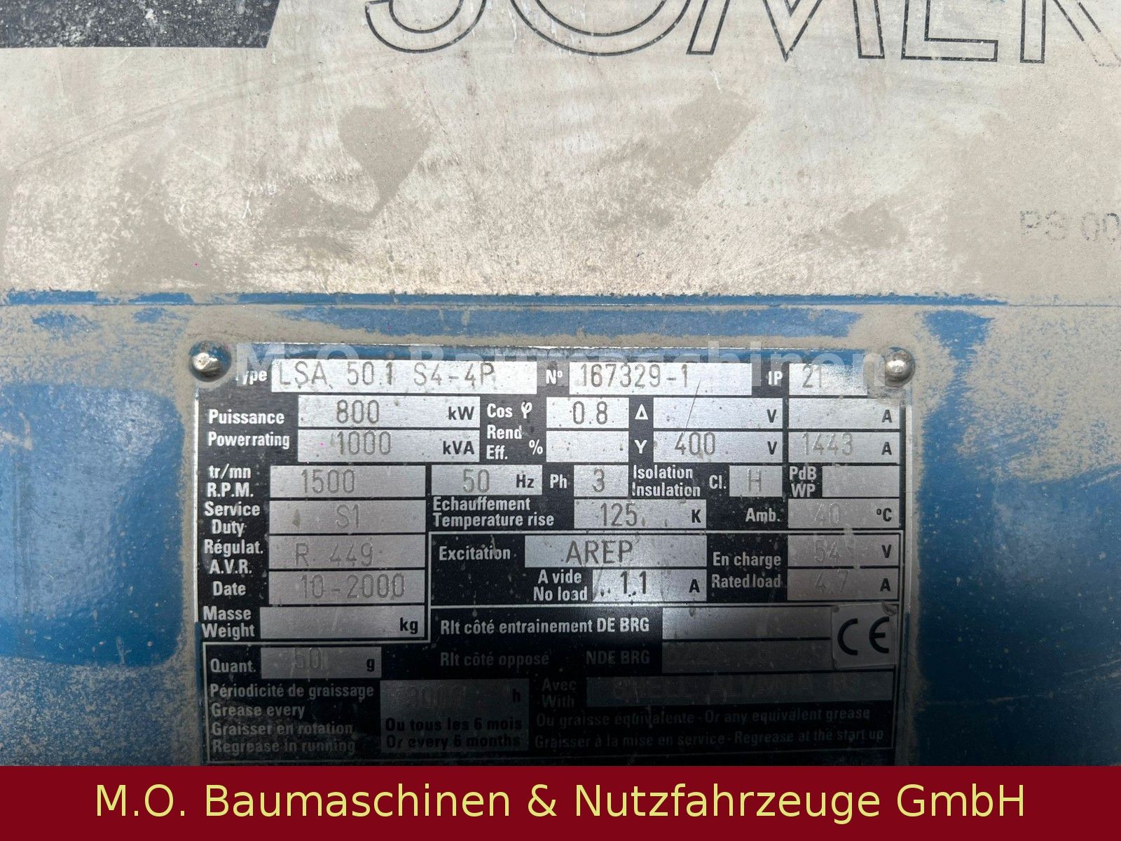 Fahrzeugabbildung Andere Stromaggregat 1000 KVA MTU / 8 Zylinder /