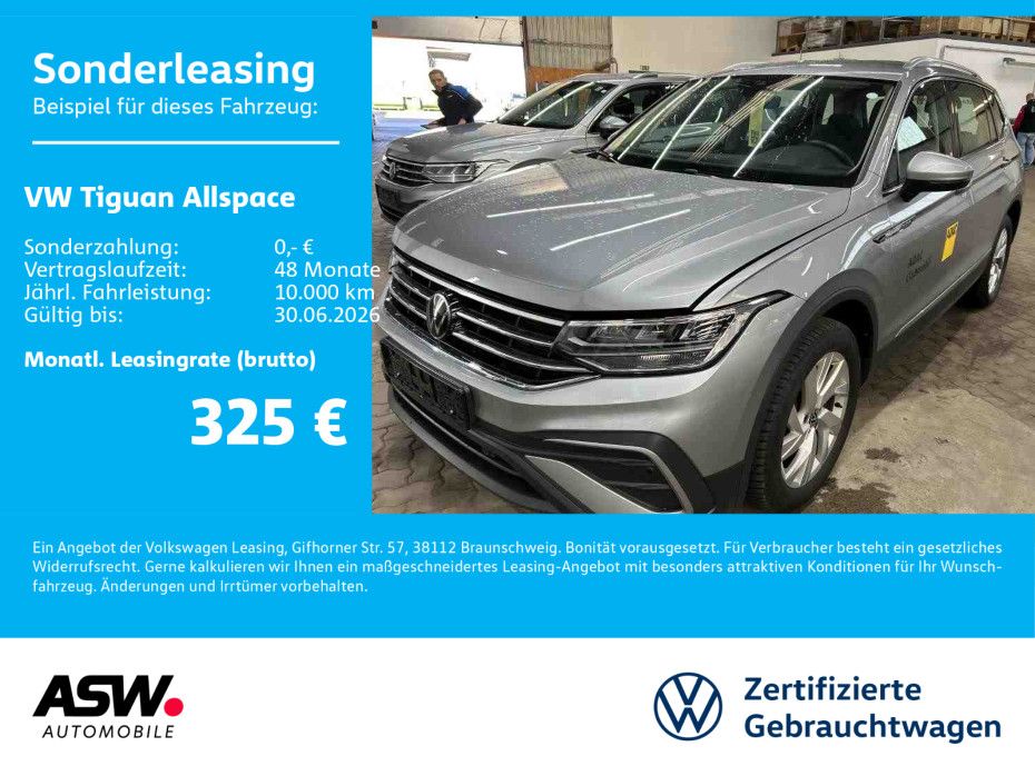 Abbildung Leasingangebot Volkswagen Tiguan Allspace Life 1.5TSI DSG NAVI AHK 7Sitzer
