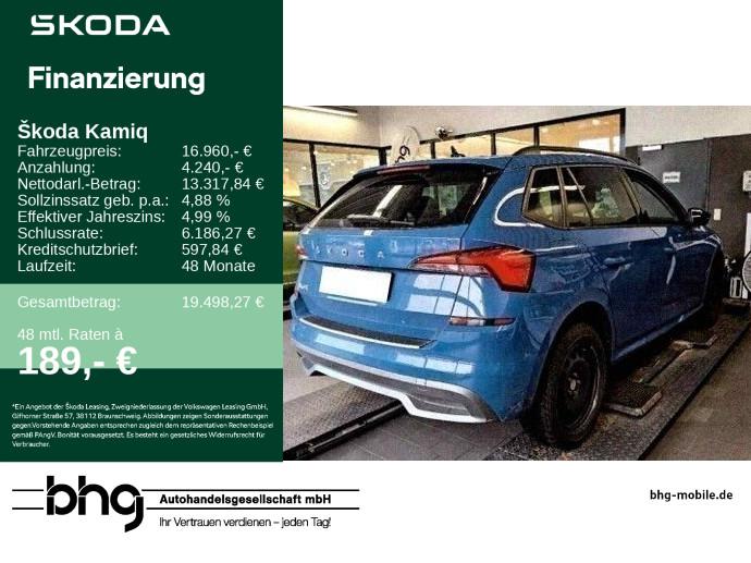 Skoda Kamiq Clever 1.0 TSI DSG AHK Navi Kamera SHZ