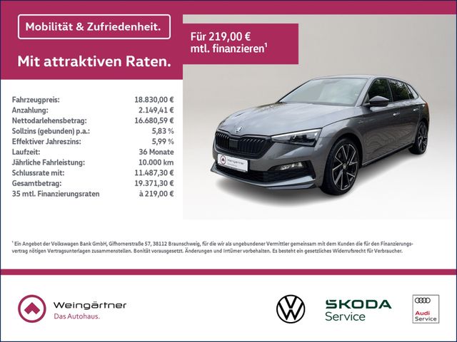 Scala 1.5 TSI Monte Carlo, AHK, 18" Alu, Sportfa