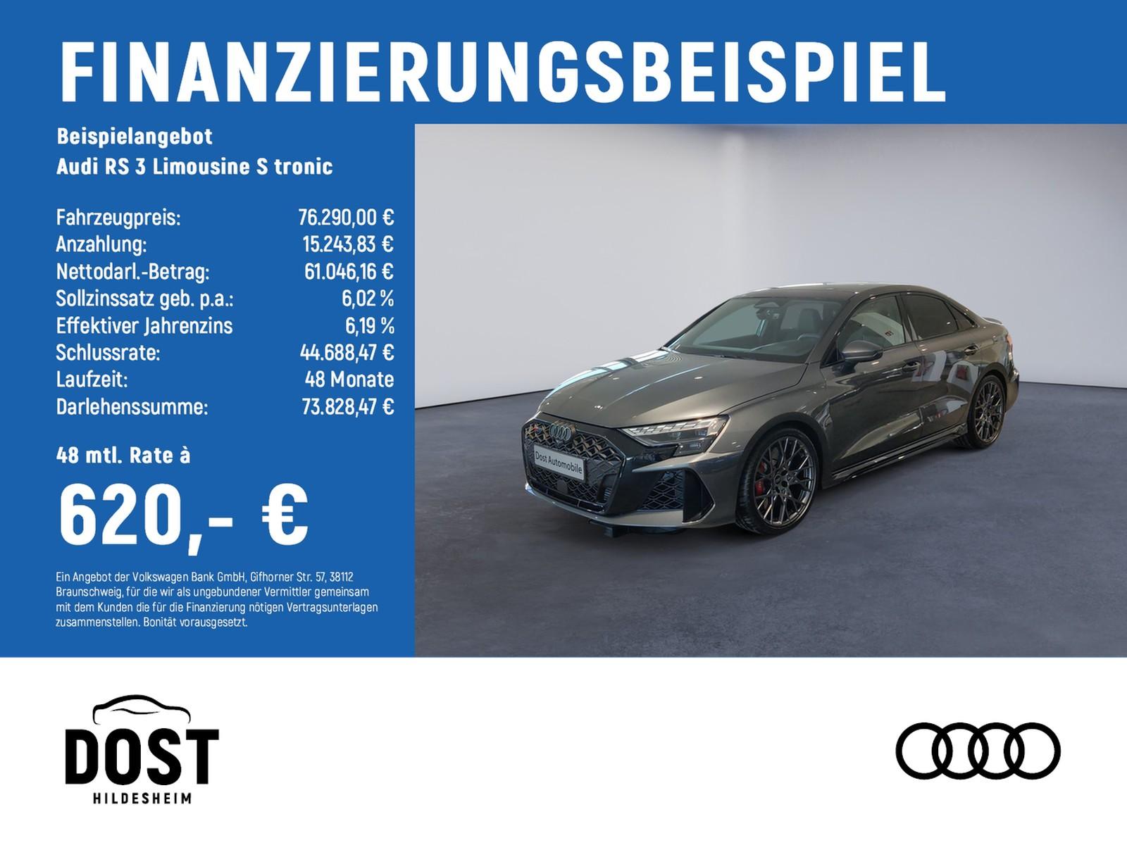 Audi RS 3 Limousine S tronic PANO+NAVI+LEDER+ABGAS