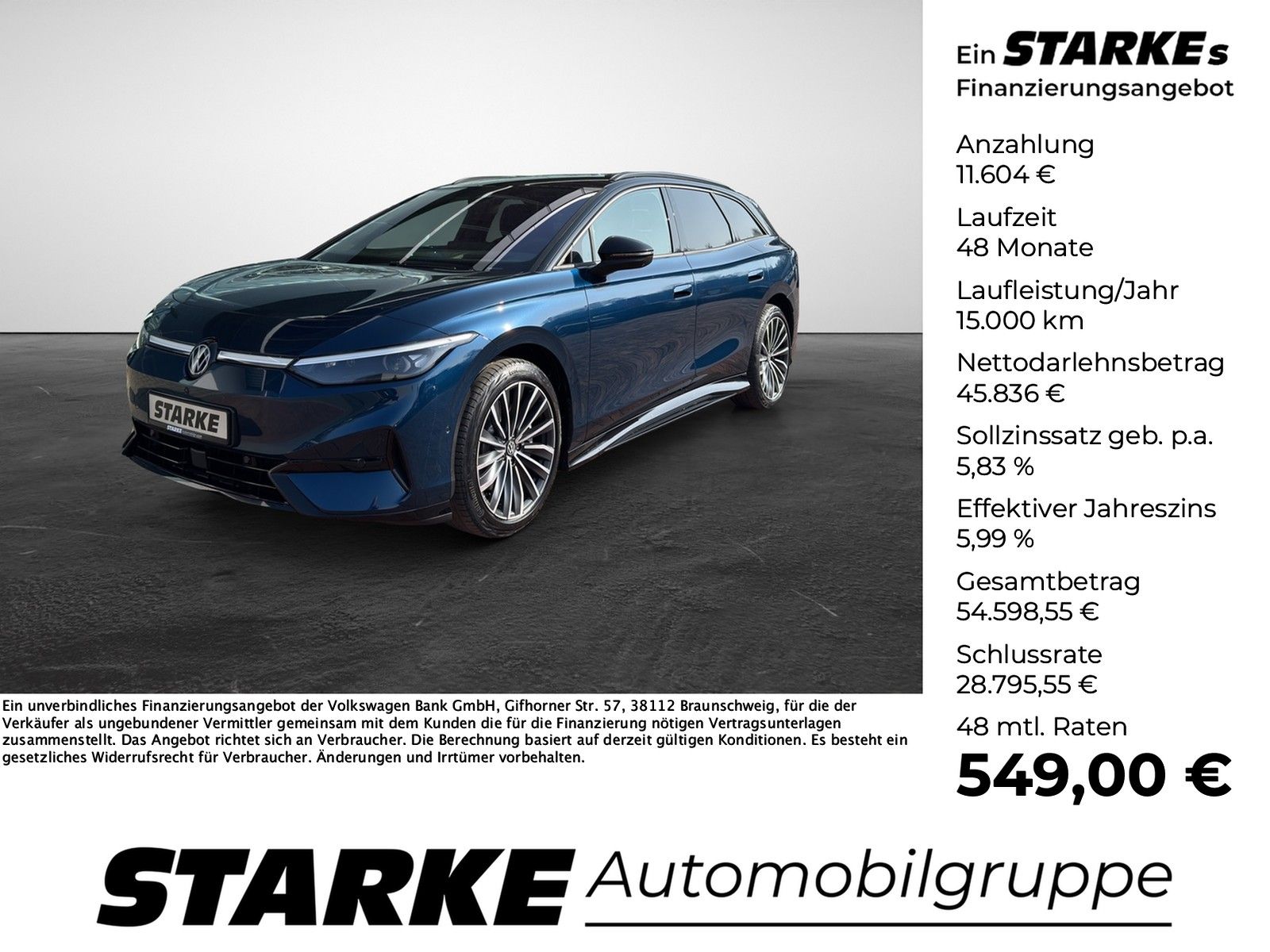 Volkswagen ID.7 Tourer Pro  HeadUp AHK Navi LED Kamera PDC 