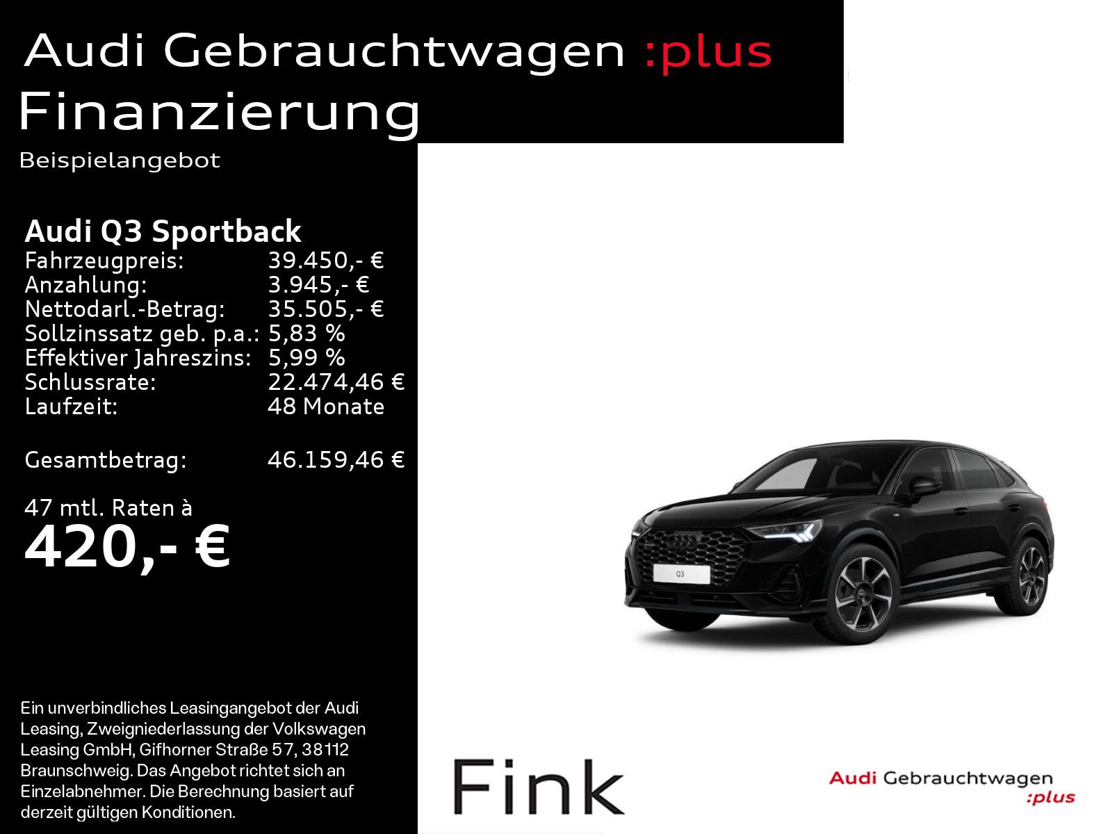 Audi Q3 Sportback S line 40 TFSI quattro Kamera Pano