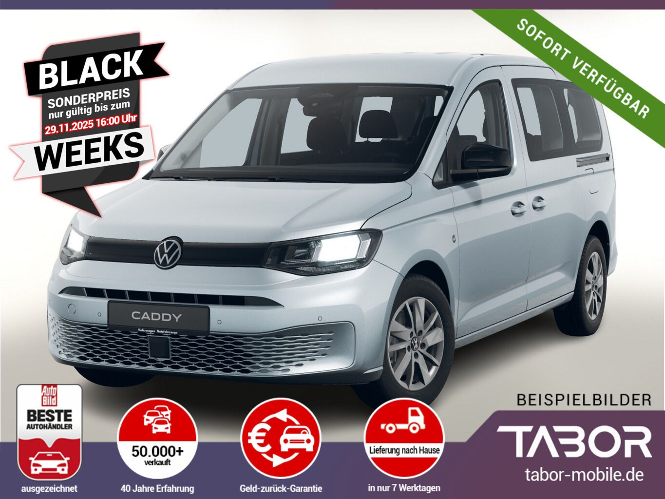 Volkswagen Caddy Maxi TDI 122 DSG 7S 2ZClima 16LM Kam AppC