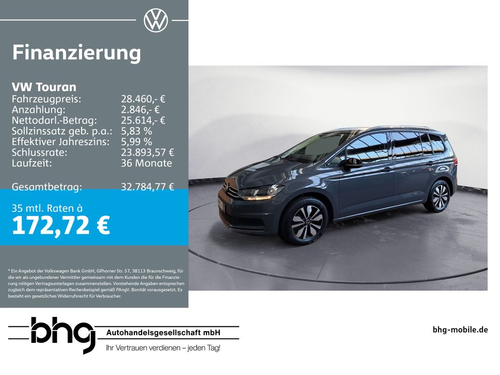 Abbildung Leasingangebot Volkswagen Touran Comfortline 1,5 TSI 6-Gang *KLIMA*CARPLAY