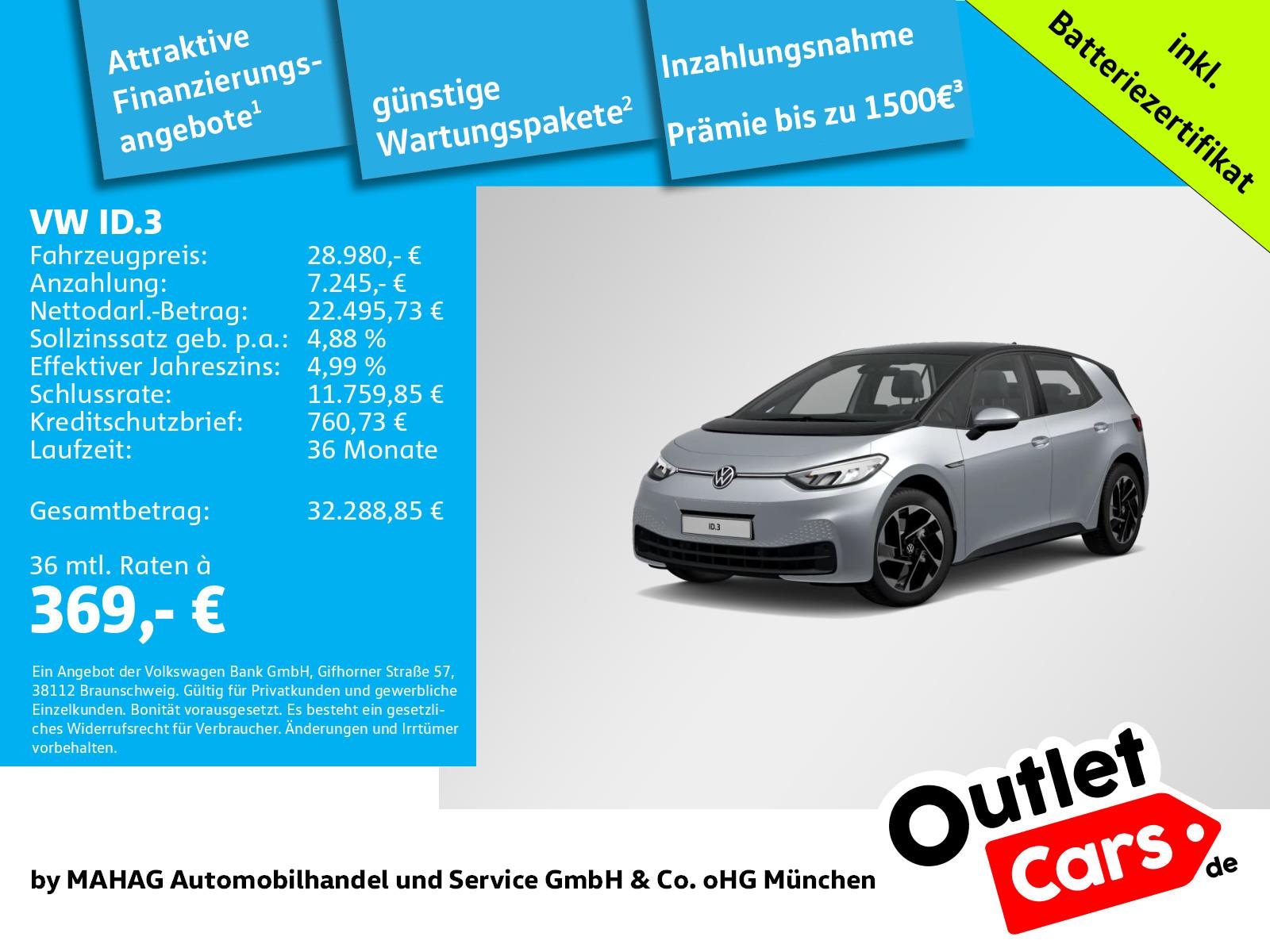 Volkswagen ID.3 Pro Performance 150kW WärmePu CCS LED Sitzh